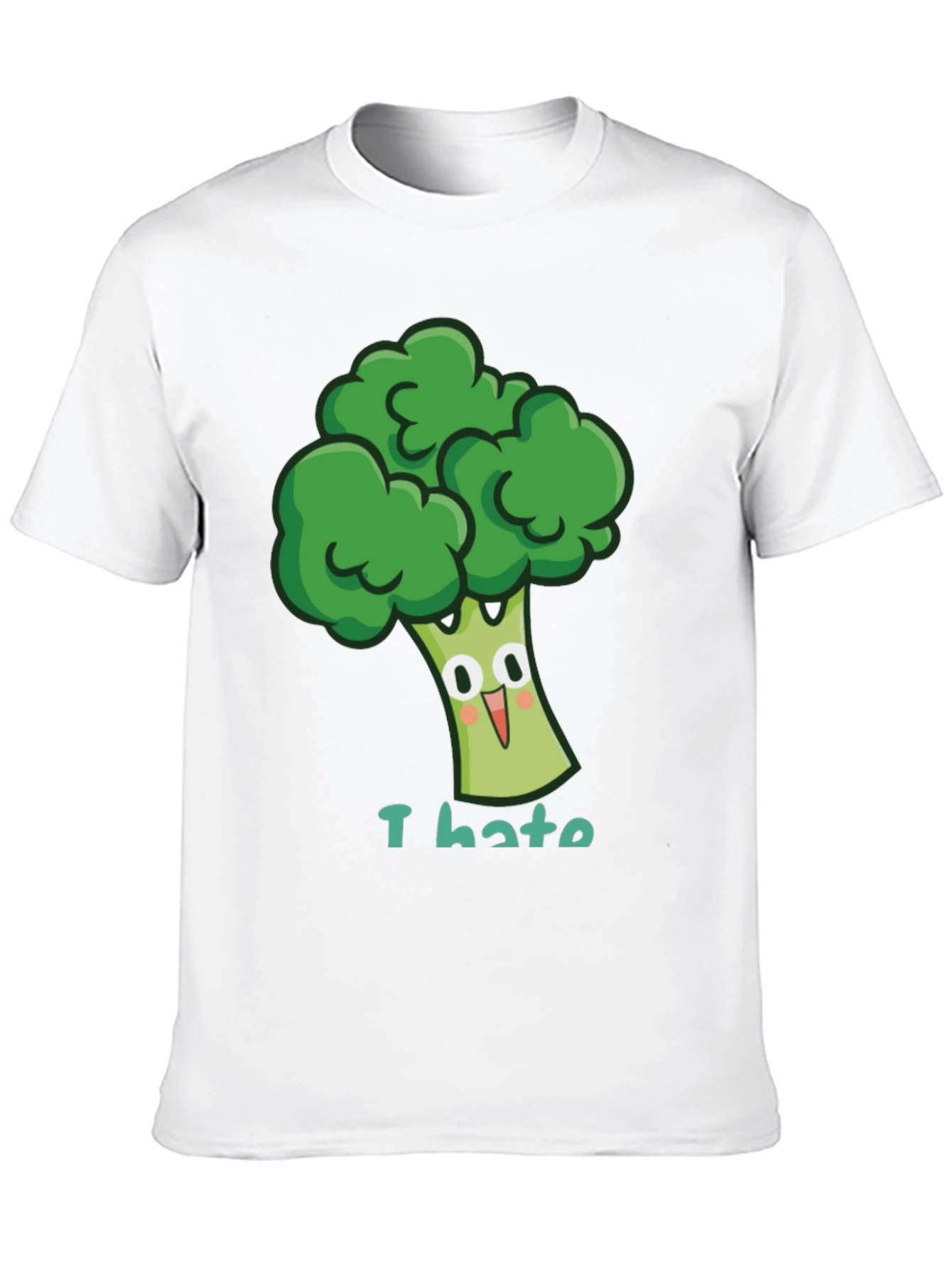 Black I Hate Broccoli T-Shirt - Funny Cartoon Vegetable Tee view 10