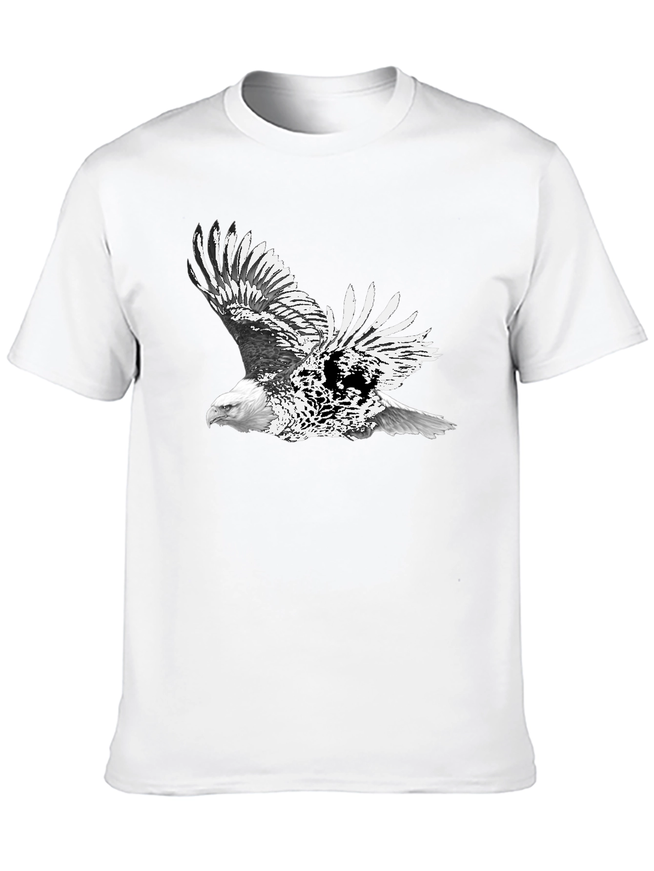 Black Bald Eagle Graphic Black T-Shirt | Men's Short Sleeve Tee view 10