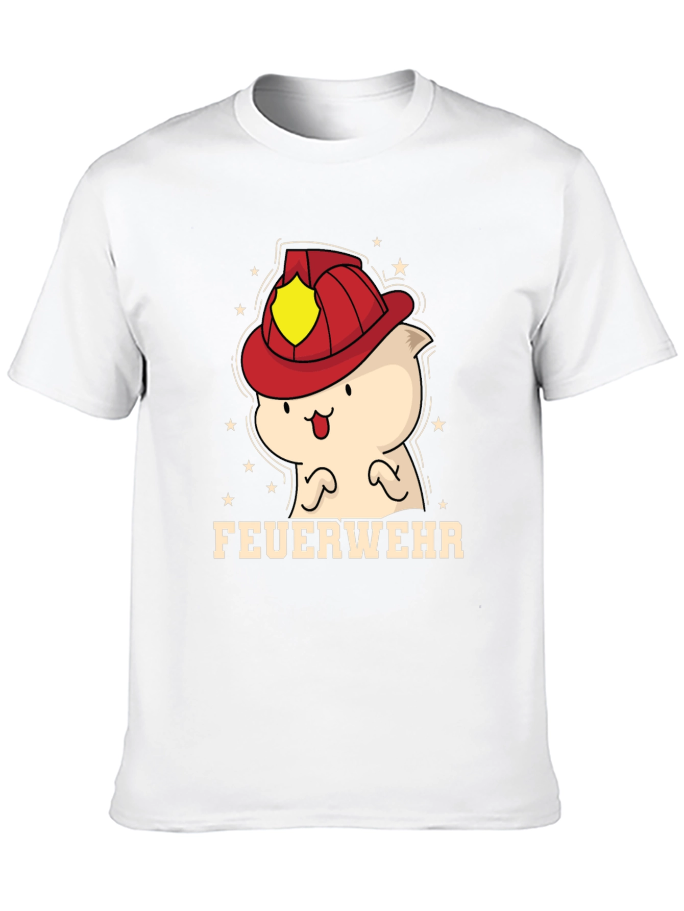 Black Cartoon Firefighter T-Shirt view 10