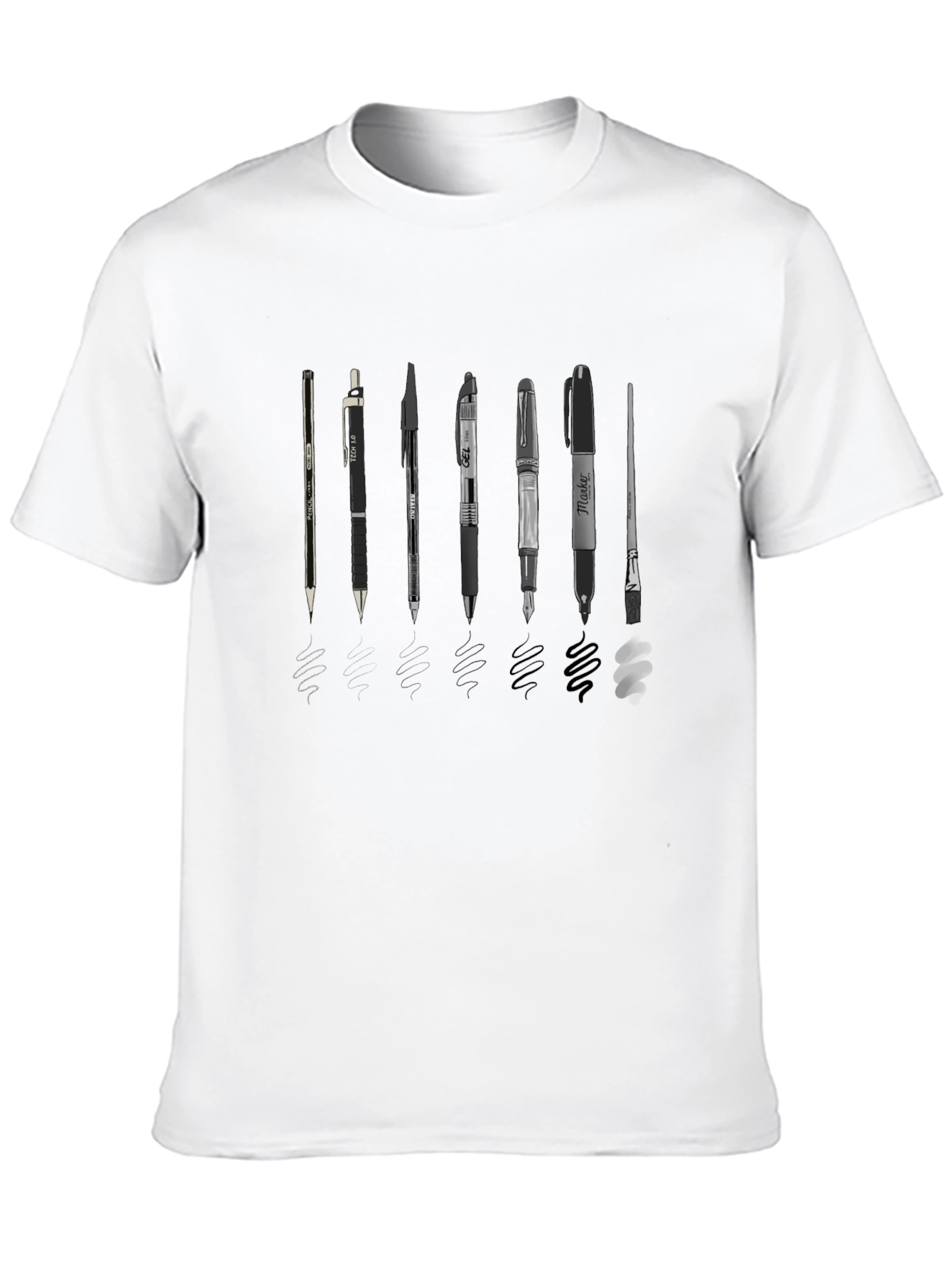 Black Artist's Tools Graphic Tee - Black Cotton Blend Shirt view 10