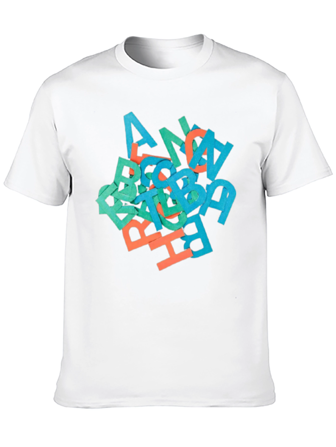 Black Abstract Letter Graphic Black T-Shirt view 10
