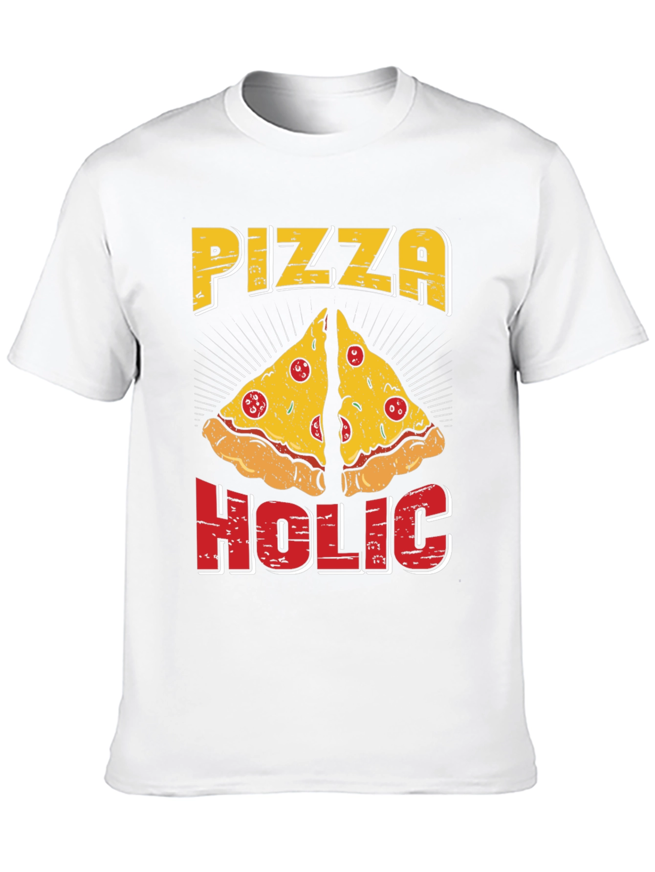 Black Pizza Holic T-Shirt - Funny Graphic Tee view 10