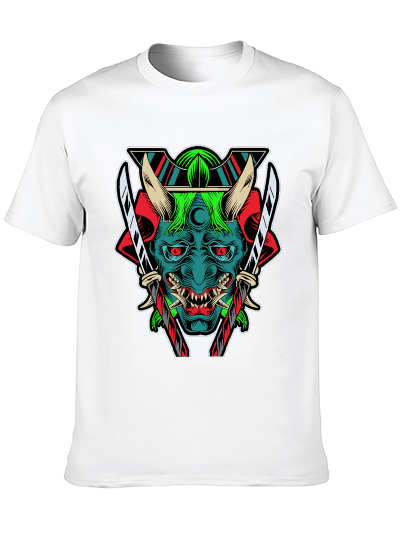 Black Samurai Demon Graphic Print T-Shirt view 10