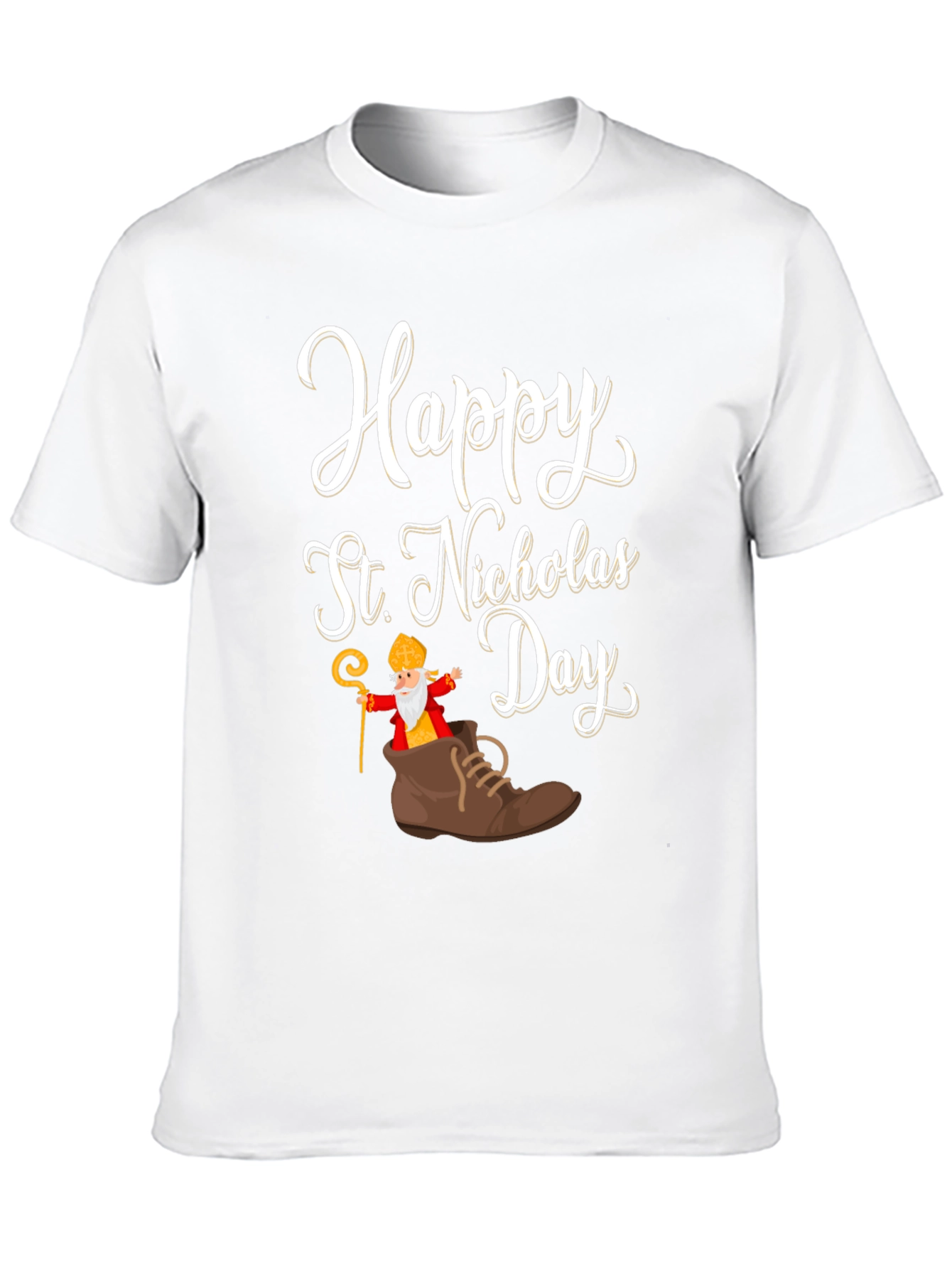 Black Happy St. Nicholas Day T-Shirt view 10