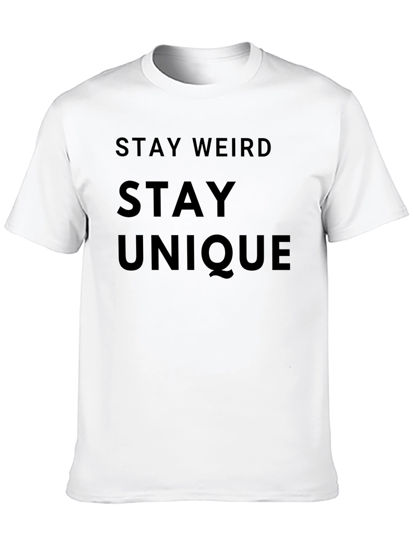 Black Stay Weird Stay Unique Graphic Tee view 10