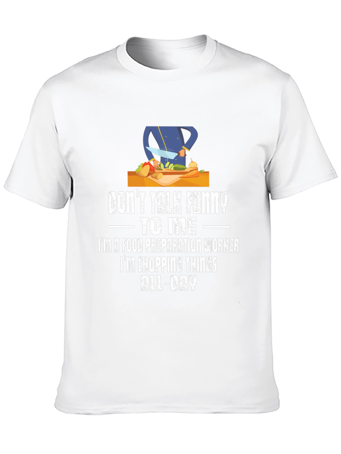 Black Funny Food Prep Worker T-Shirt view 10
