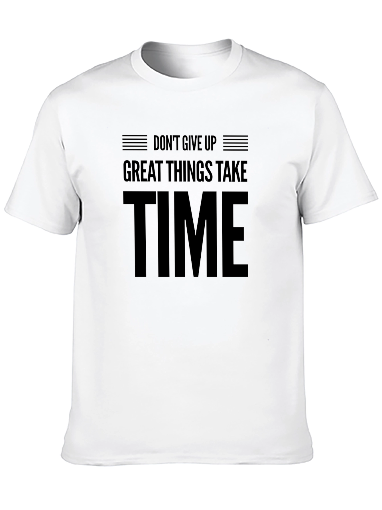 Black Motivational Black T-Shirt - "Don't Give Up, Great Things Take Time" view 10