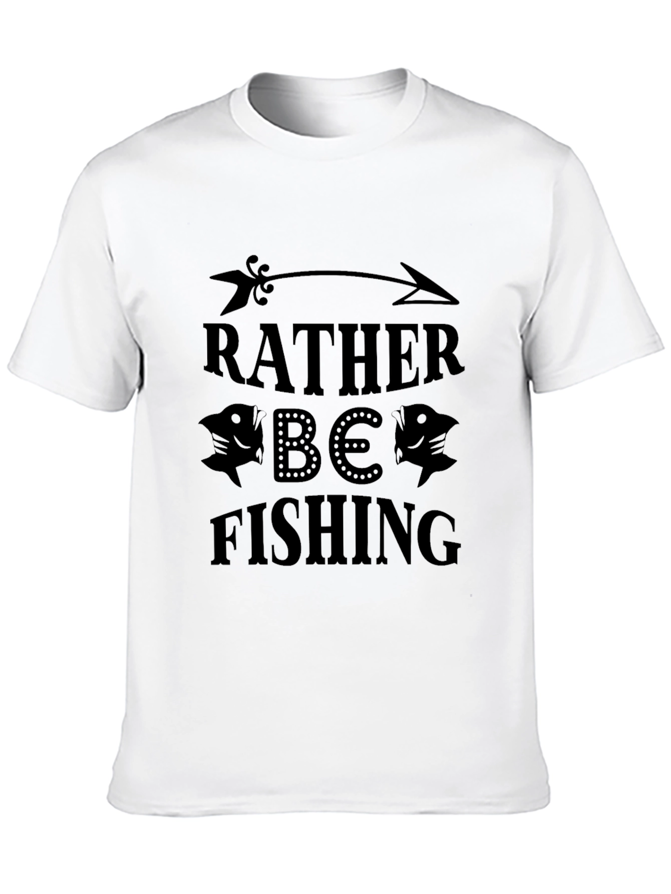Black Rather Be Fishing Graphic Tee - Black Cotton Blend view 10