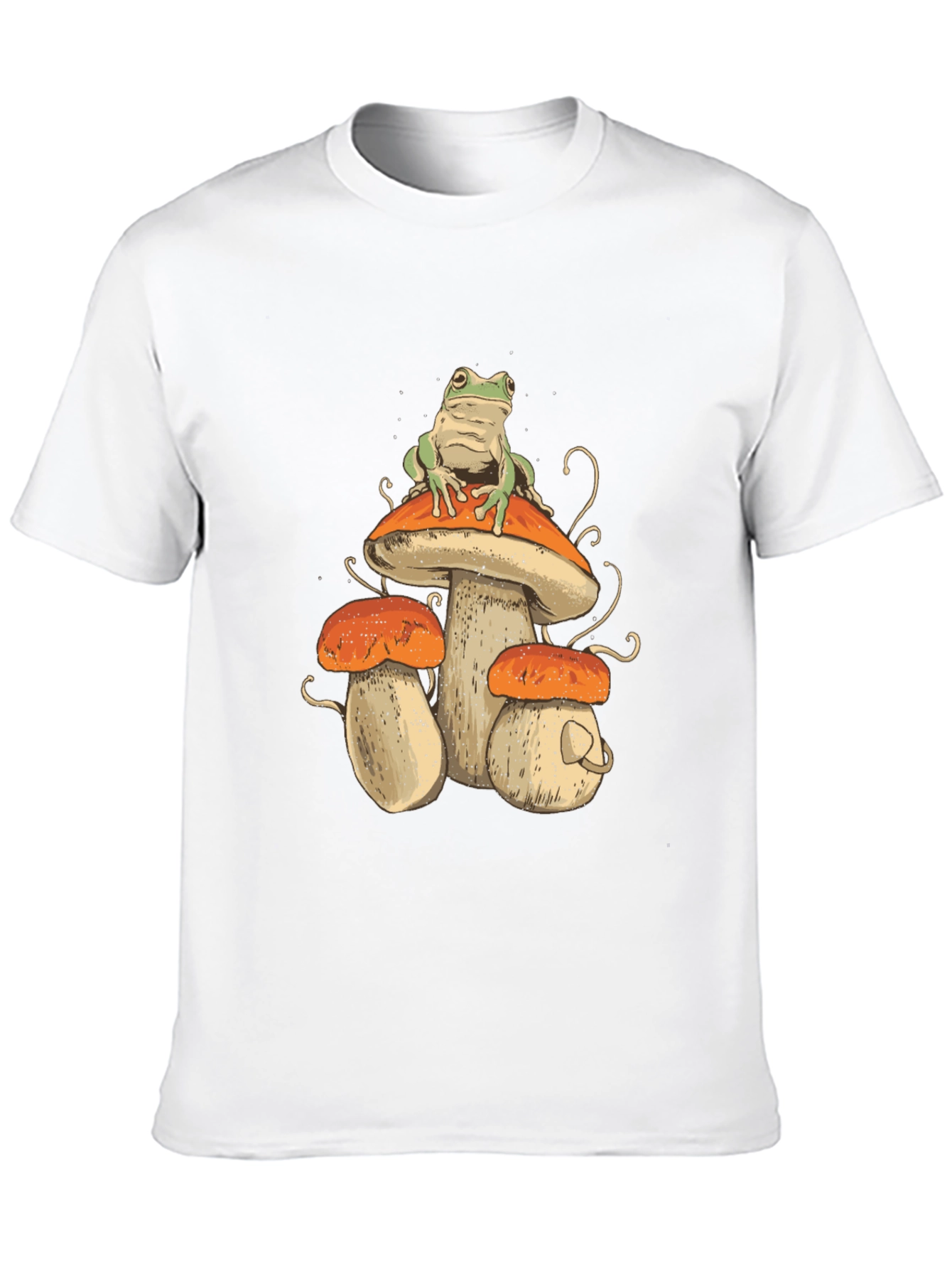 Black Frog on Mushroom T-Shirt - Unique Graphic Tee view 10