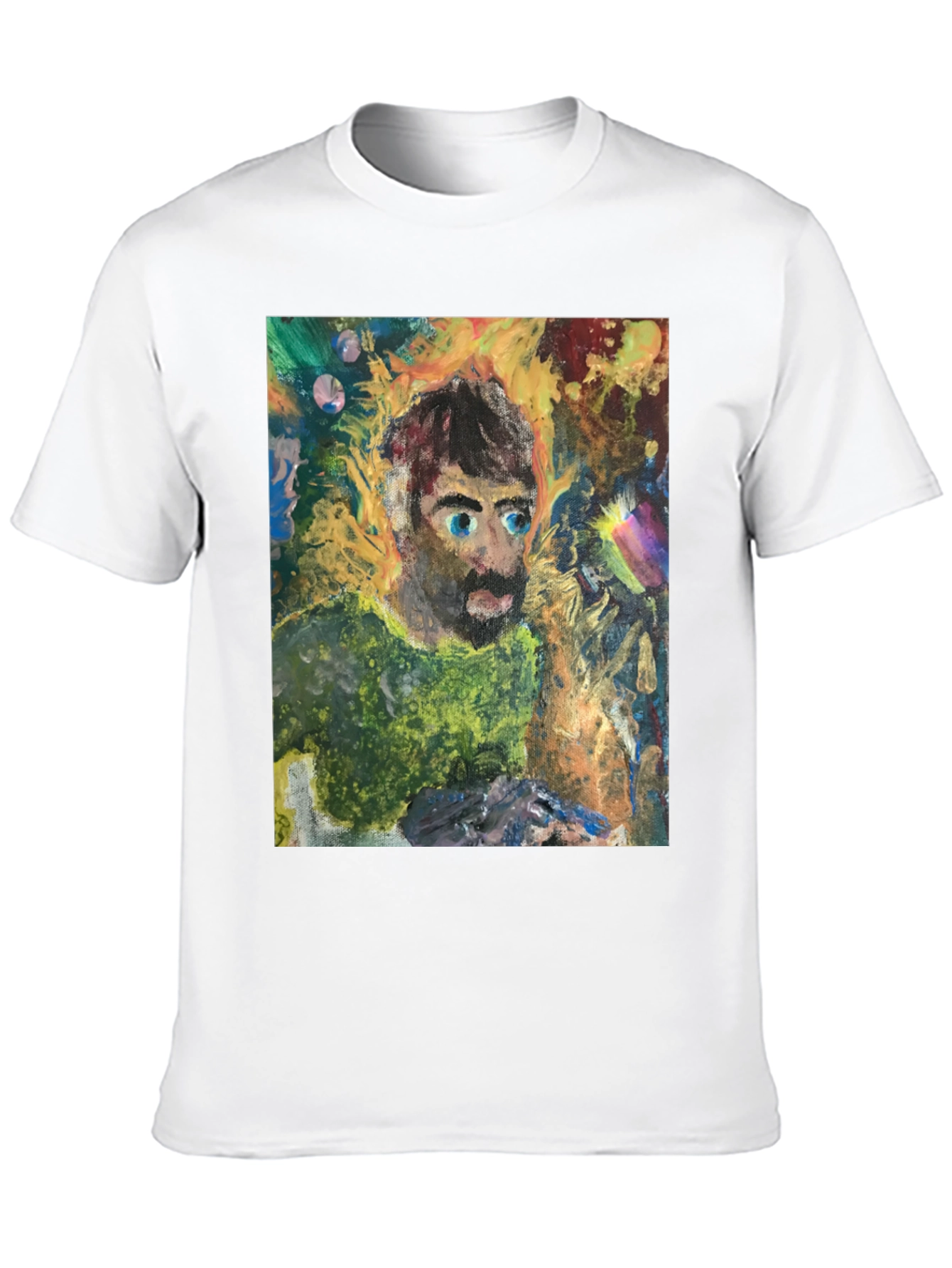 Black Abstract Portrait Graphic Tee - Unique Art Shirt view 10