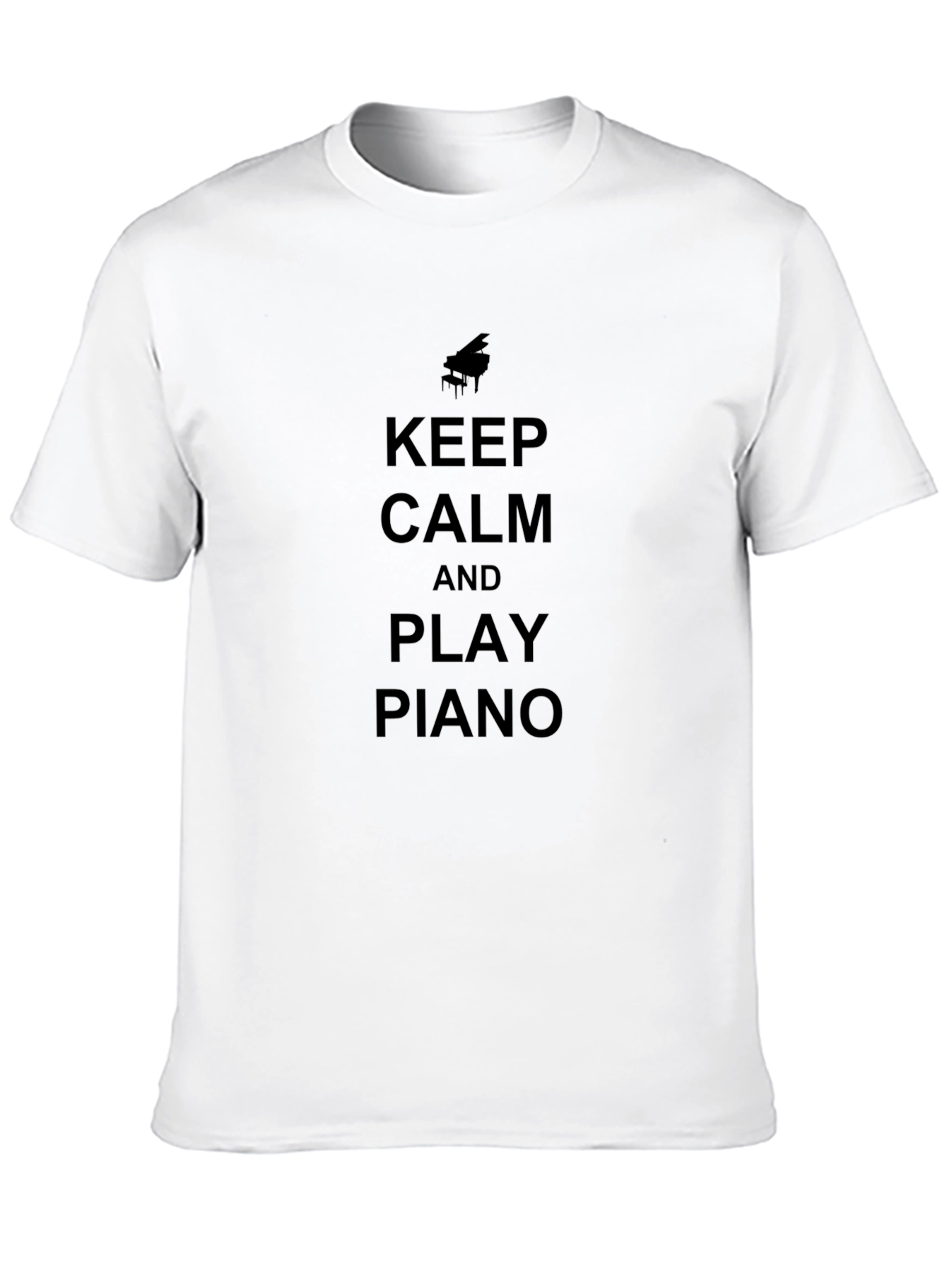 Black Keep Calm and Play Piano Black T-Shirt view 10