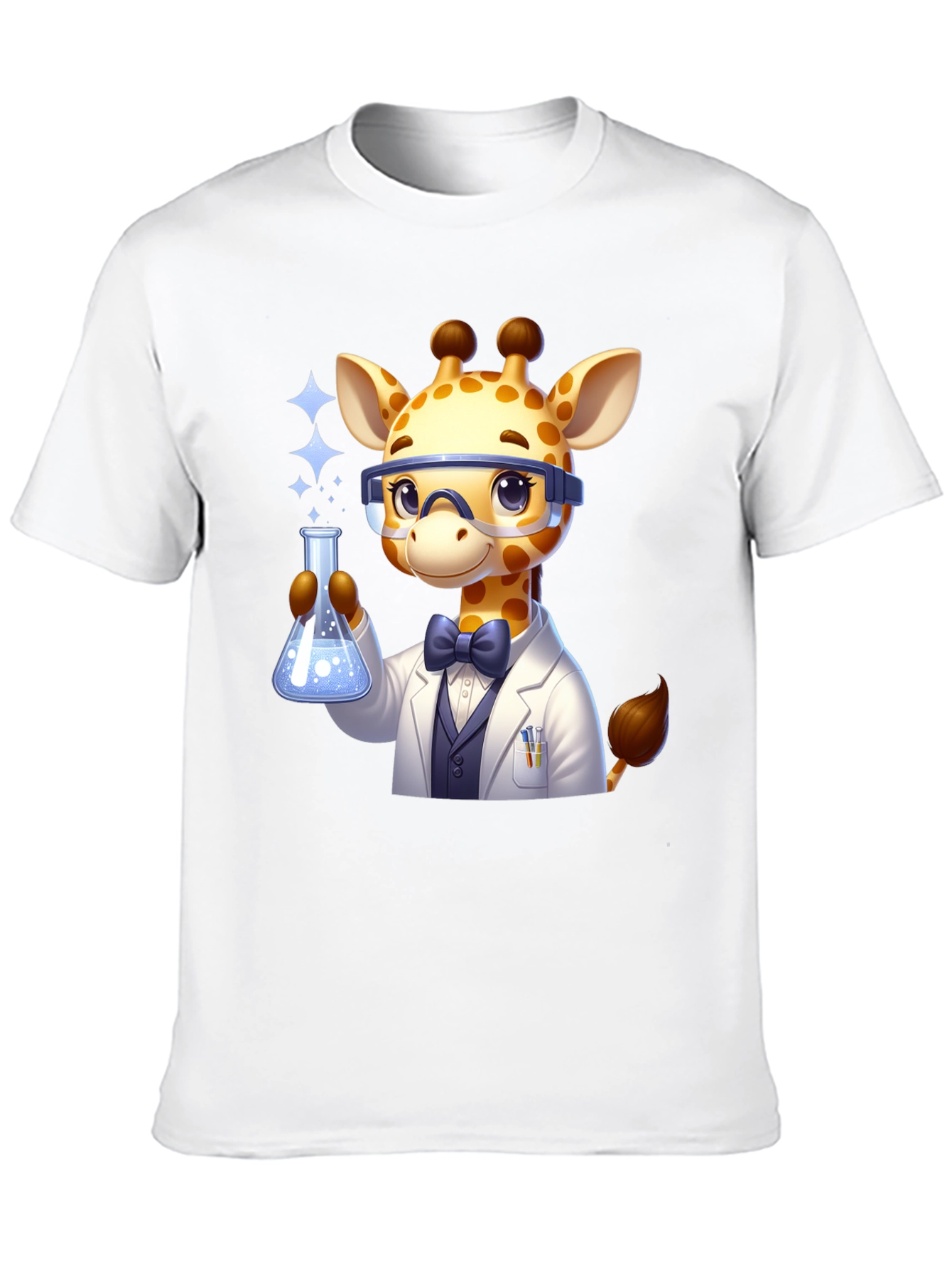 Black Giraffe Scientist Graphic Tee - Black view 10