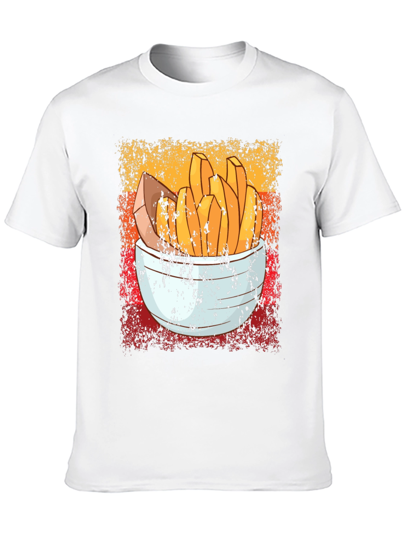 Black Retro French Fries T-Shirt - Vintage Style Food Tee view 10