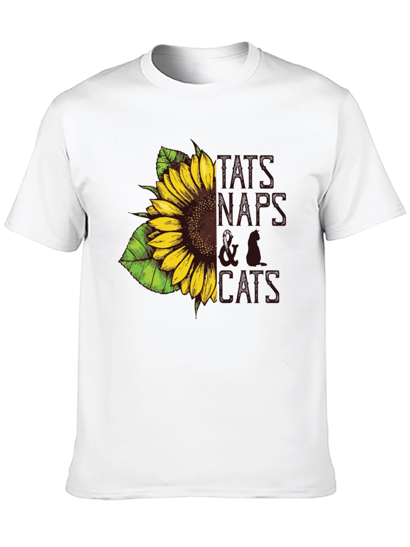 Black Tats, Naps & Cats Sunflower Graphic Tee view 10