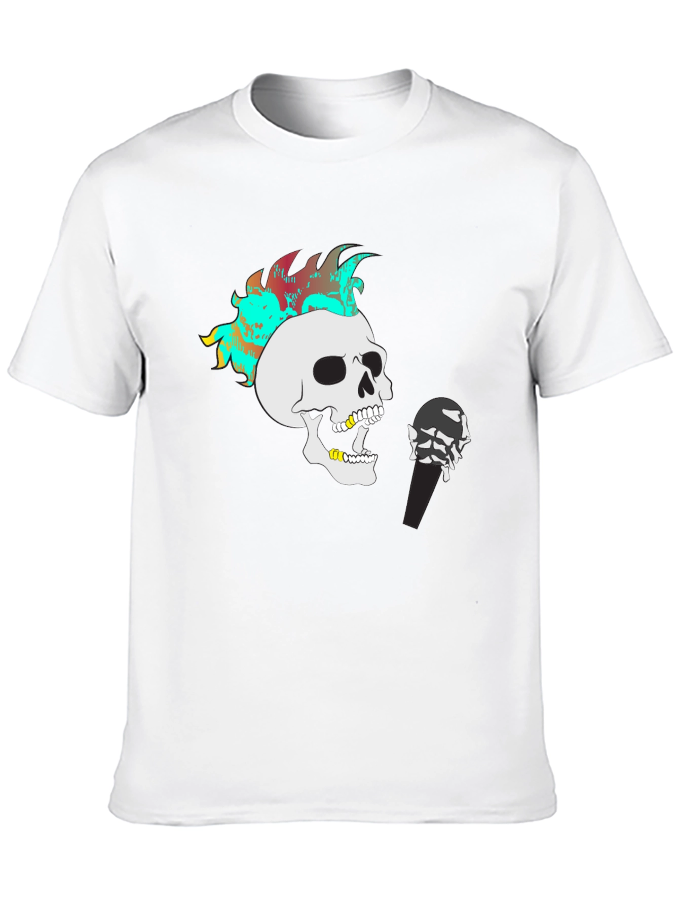 Black Skeleton Singer Graphic T-Shirt view 10
