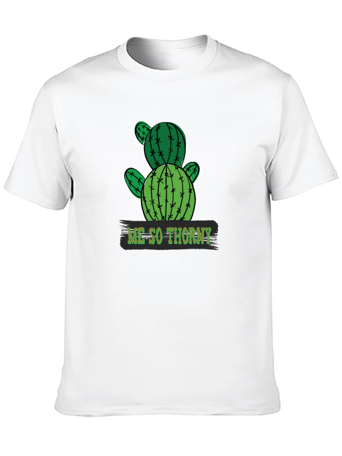 Black Me So Thorny Cactus Graphic Tee - Black Cotton T-Shirt view 10