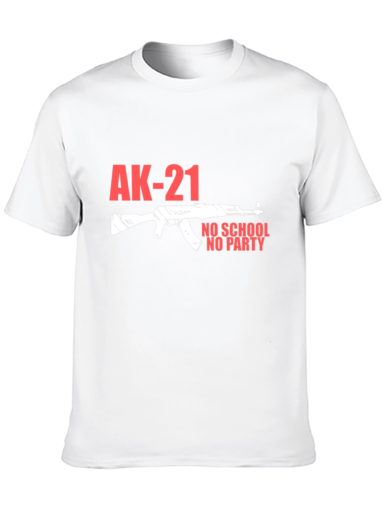 Black AK-21 No School No Party Black T-Shirt view 10