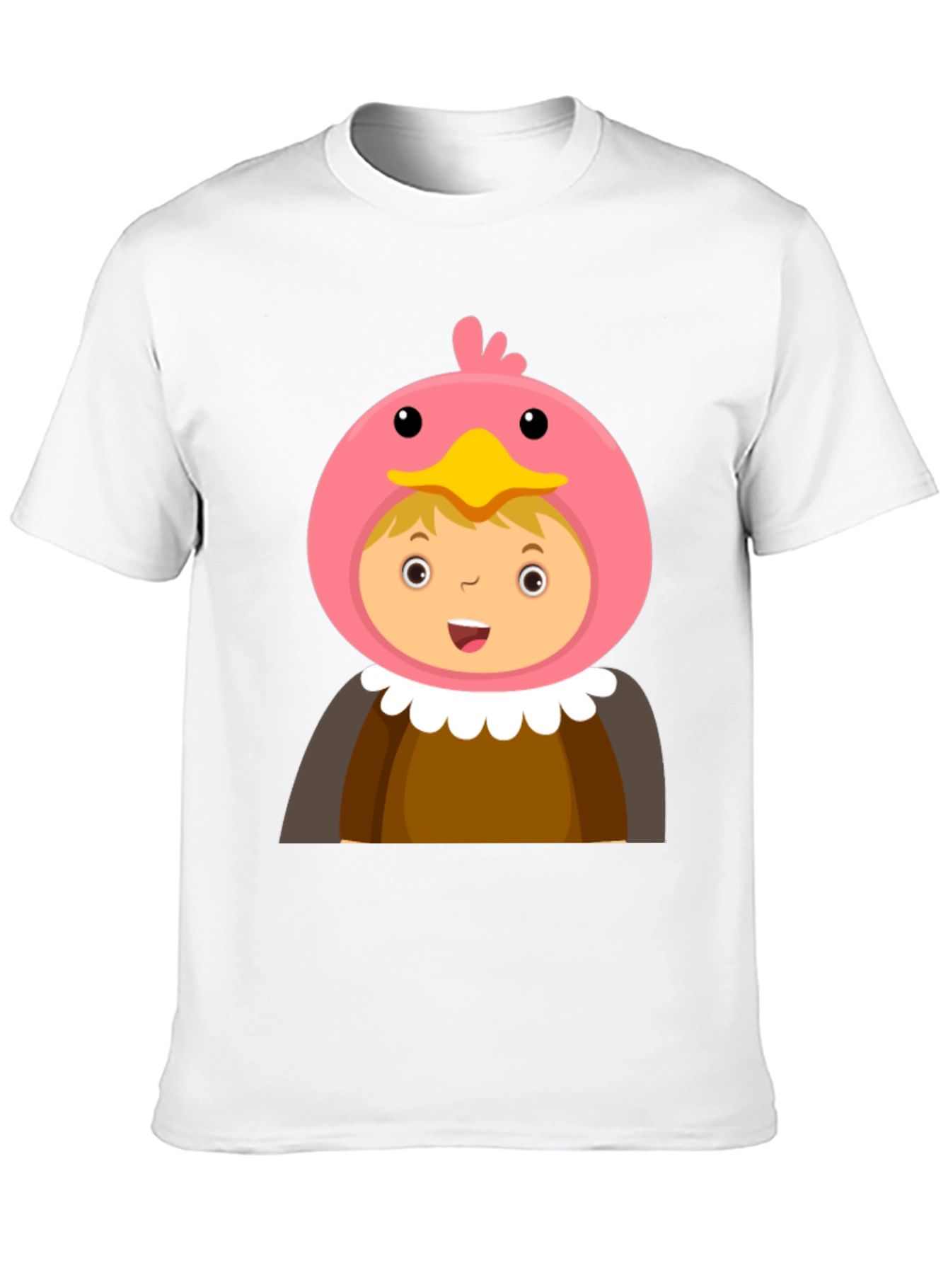 Black Cartoon Character T-Shirt, Bird Costume Design, Black Cotton Tee view 10