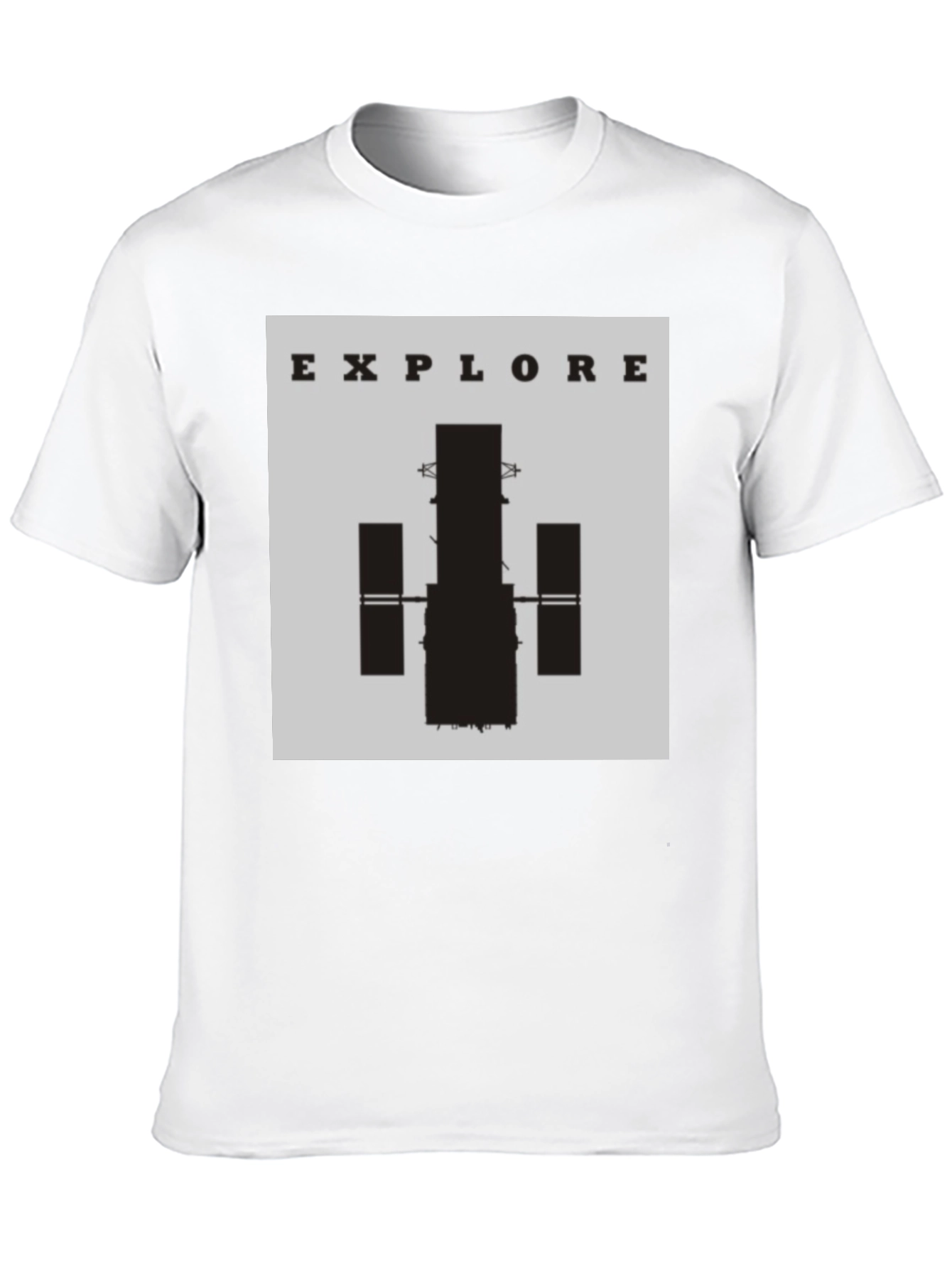 Black Explore Space T-Shirt - Black Cotton Graphic Tee view 10