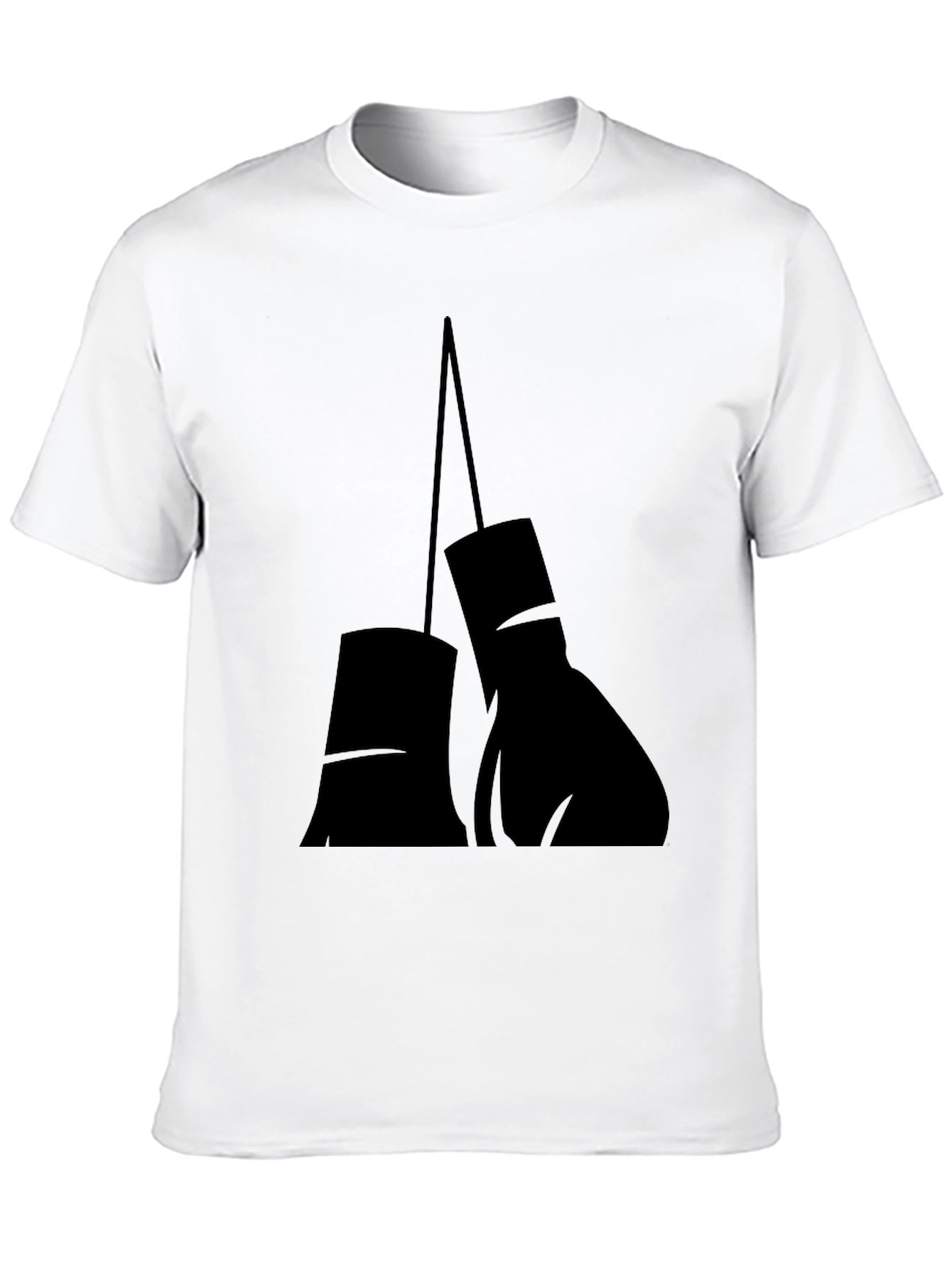 Black Boxing Gloves Graphic Tee - Black Cotton T-Shirt view 10