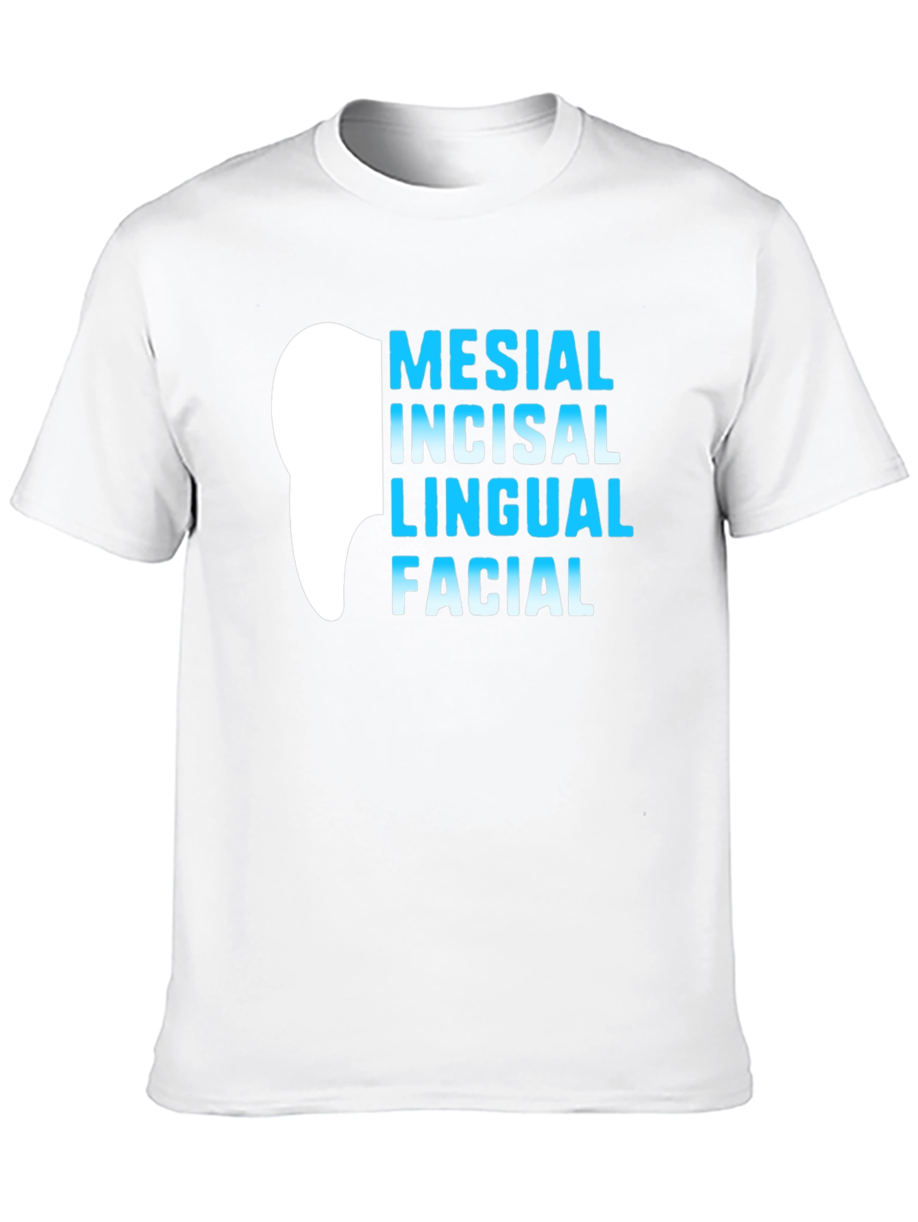 Black Dental Anatomy T-Shirt - Mesial Incisal Lingual Facial - Dentist Gift view 10