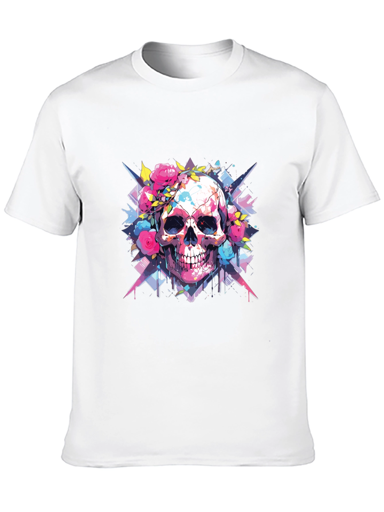 Black Skull & Roses Graphic Tee view 10