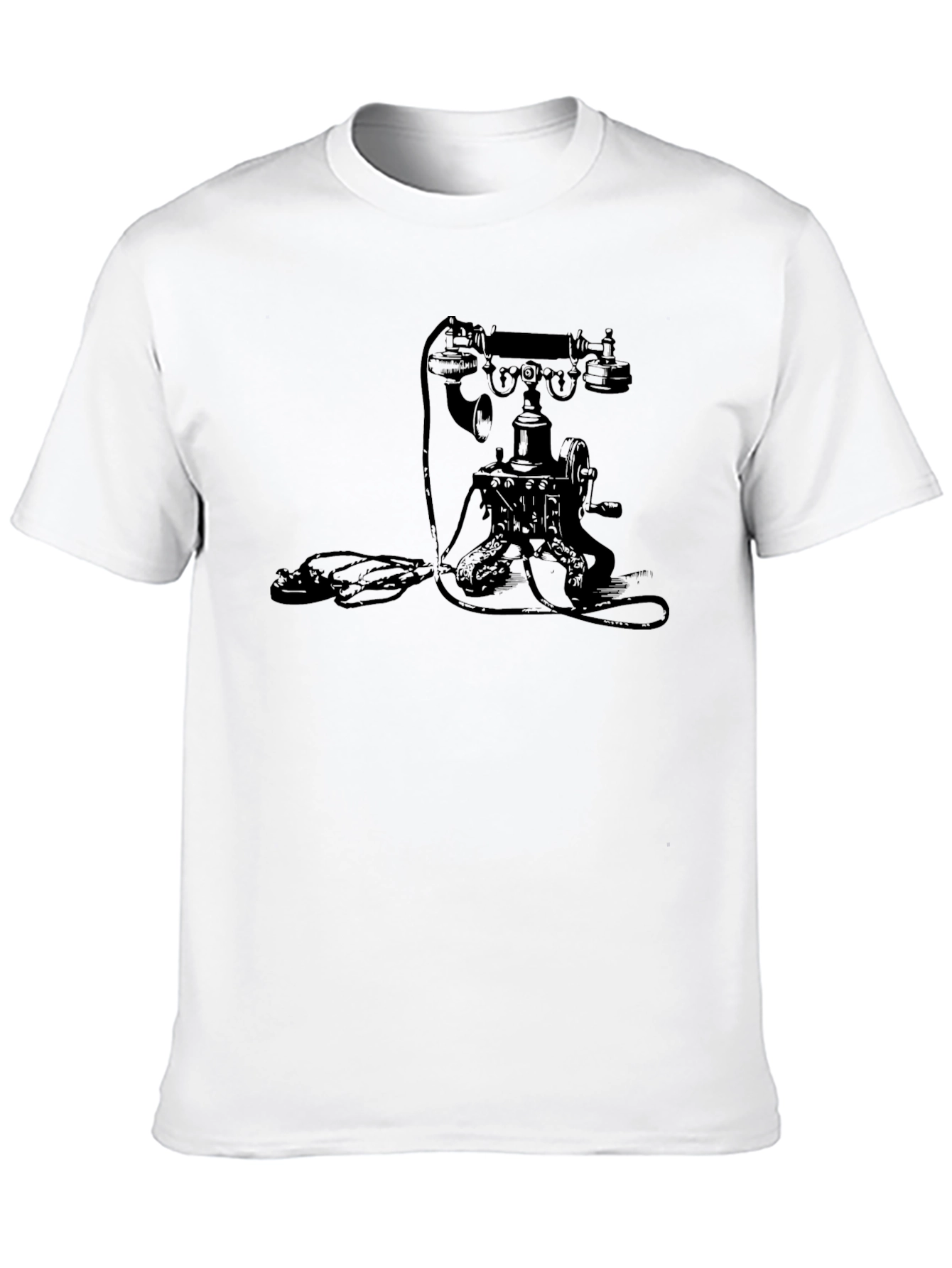 Black Vintage Telephone Graphic T-Shirt view 10