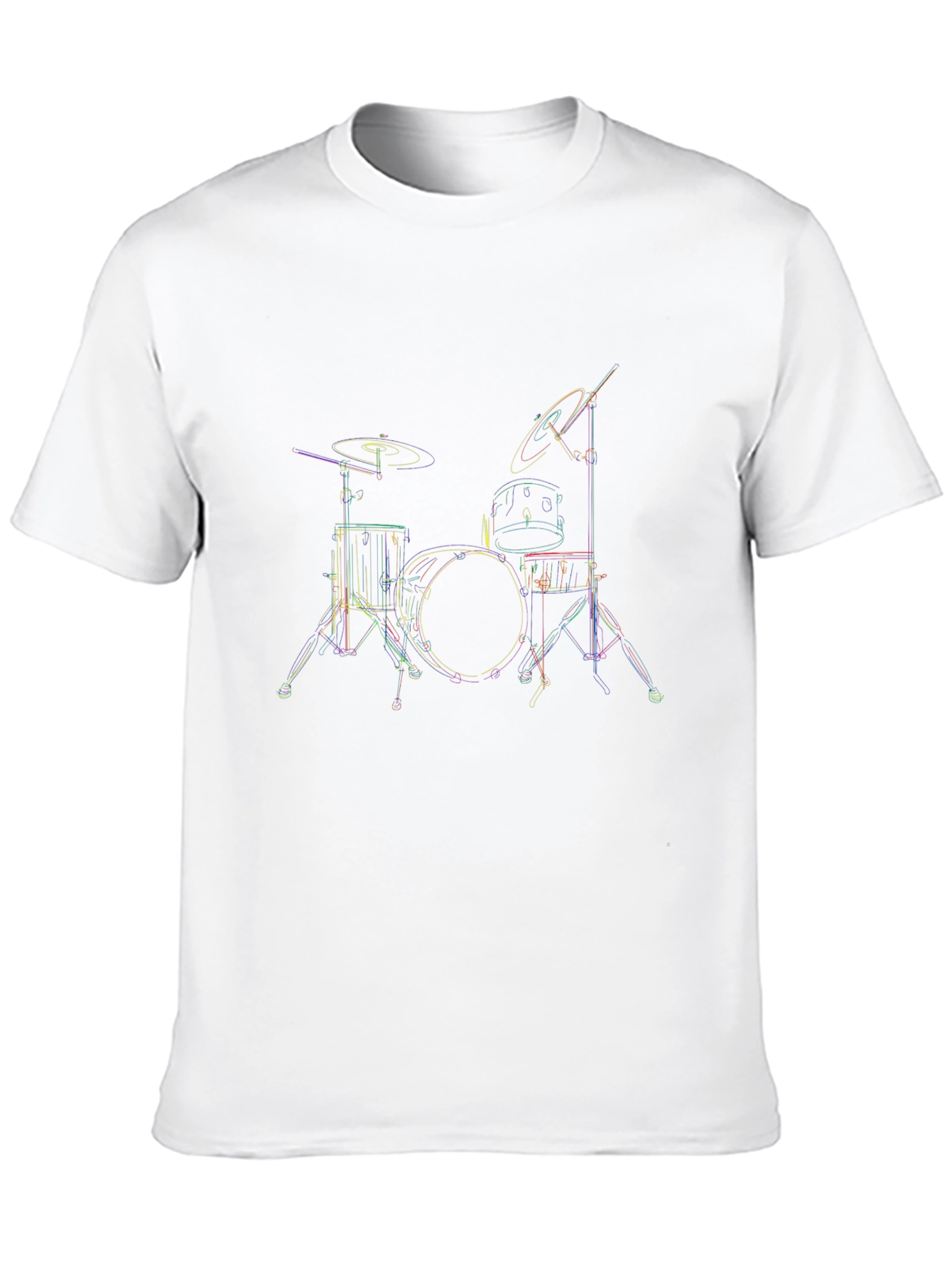 Black Rainbow Drum Set Graphic Tee - Black Cotton Comfort view 10