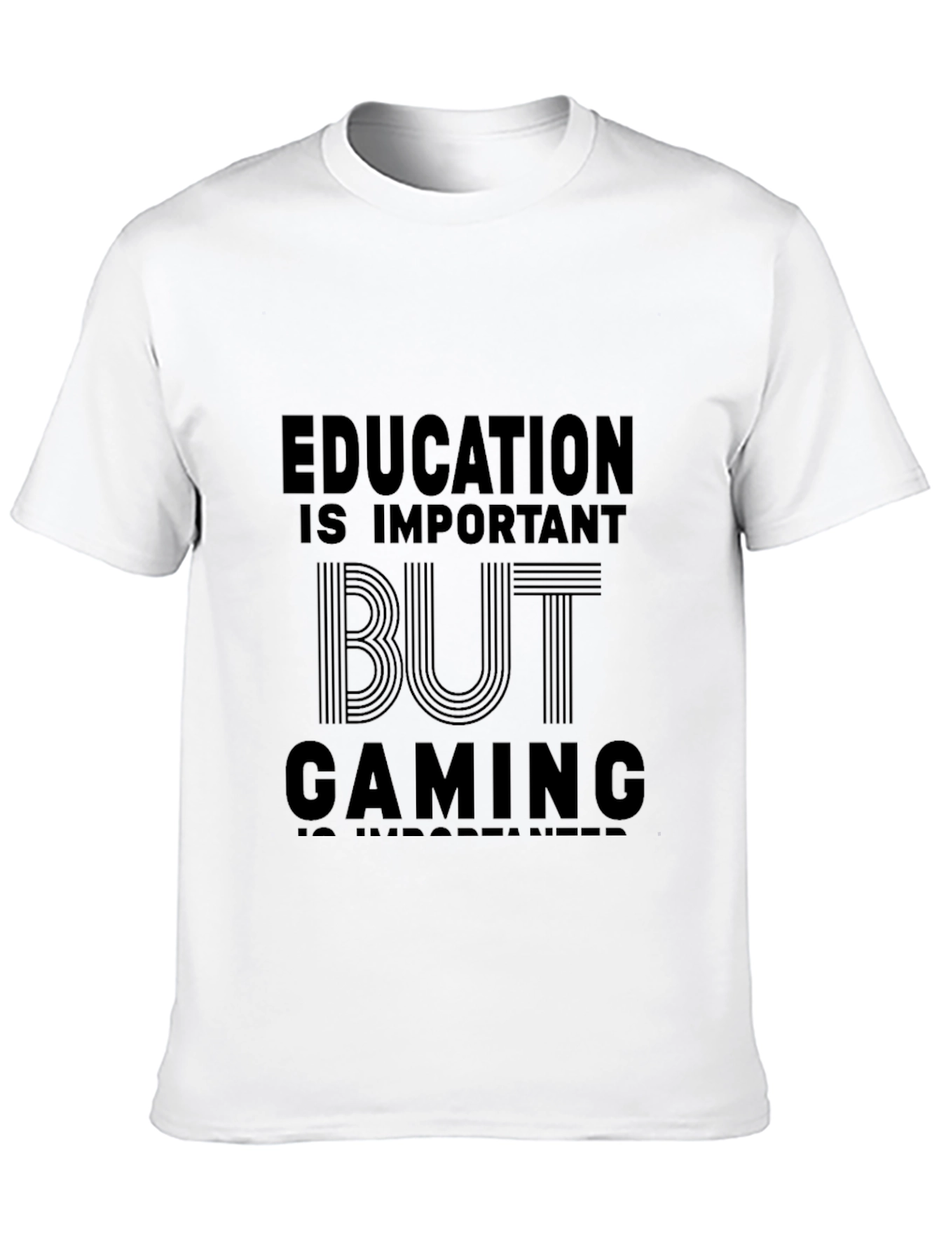 Black Education vs Gaming Black Graphic Tee view 10