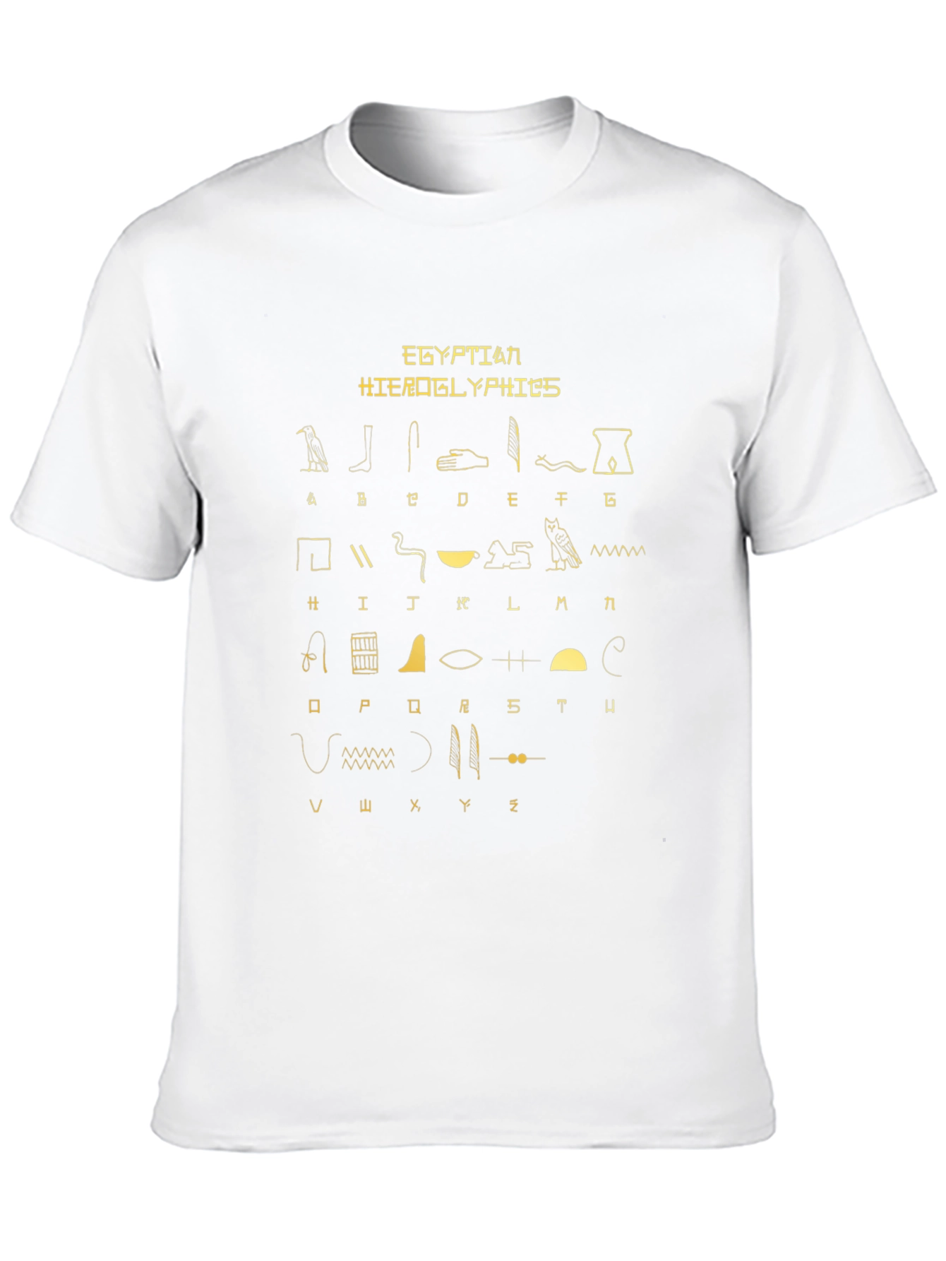 Black Egyptian Hieroglyphics Print Black T-Shirt view 10