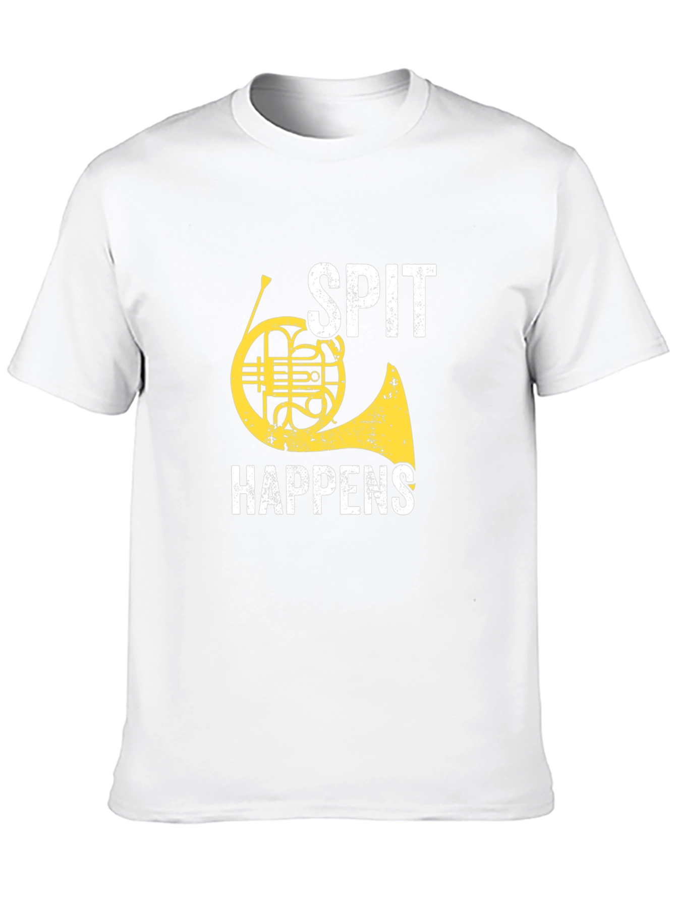 Black Spit Happens French Horn Graphic Tee view 10