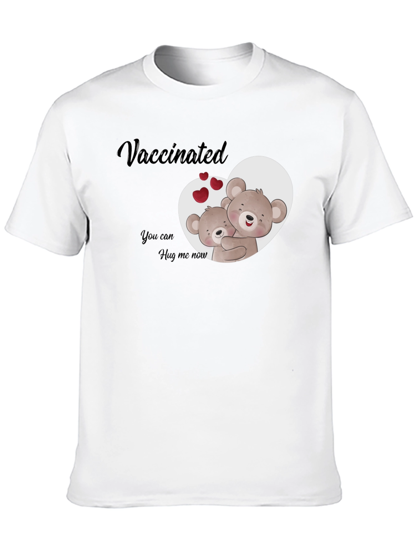 Black Vaccinated Hug Me Now T-Shirt view 10