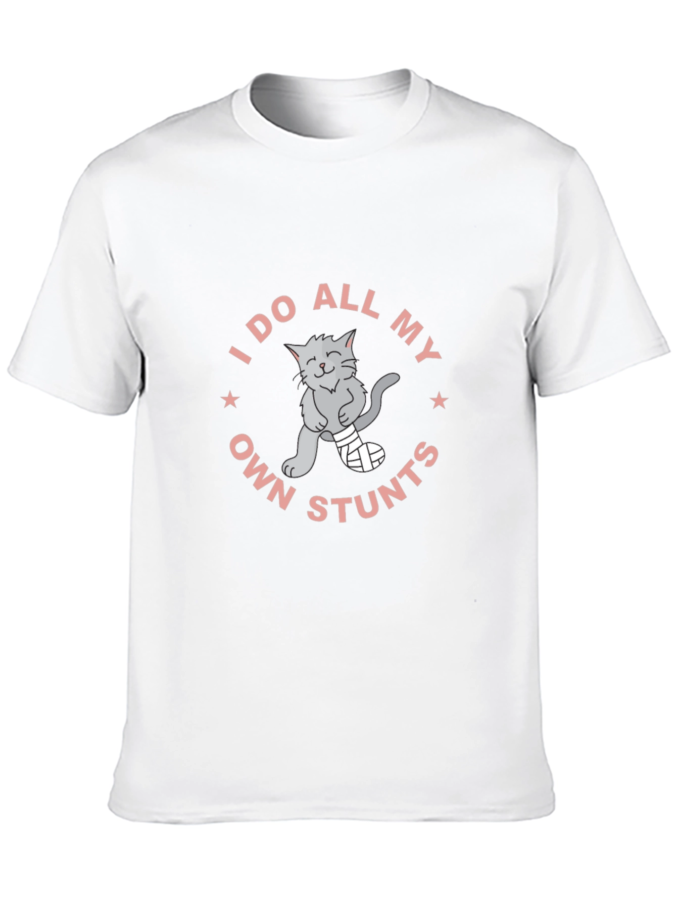 Black I Do All My Own Stunts Cat T-Shirt view 10