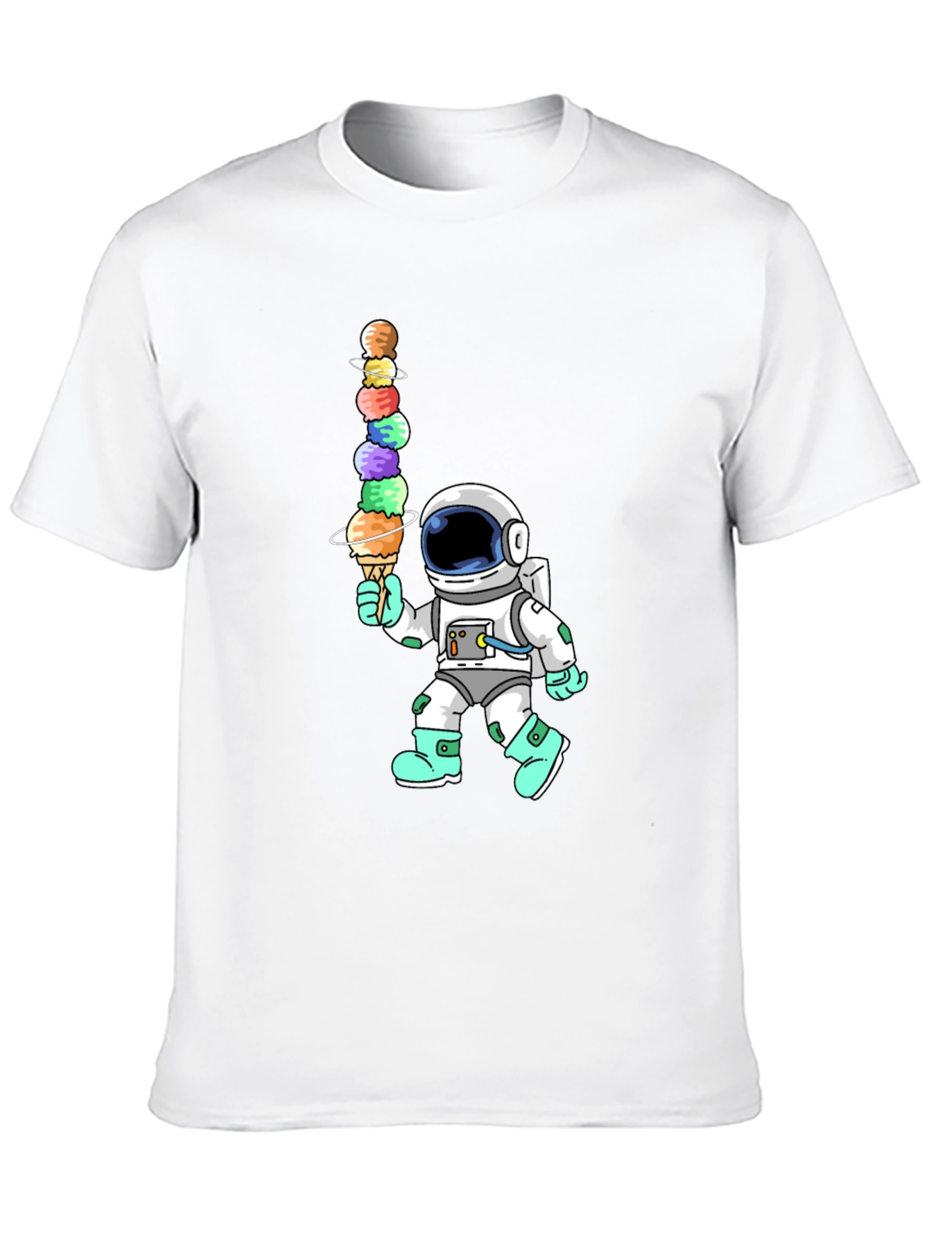 Black Astronaut Ice Cream Stack Graphic Tee view 10