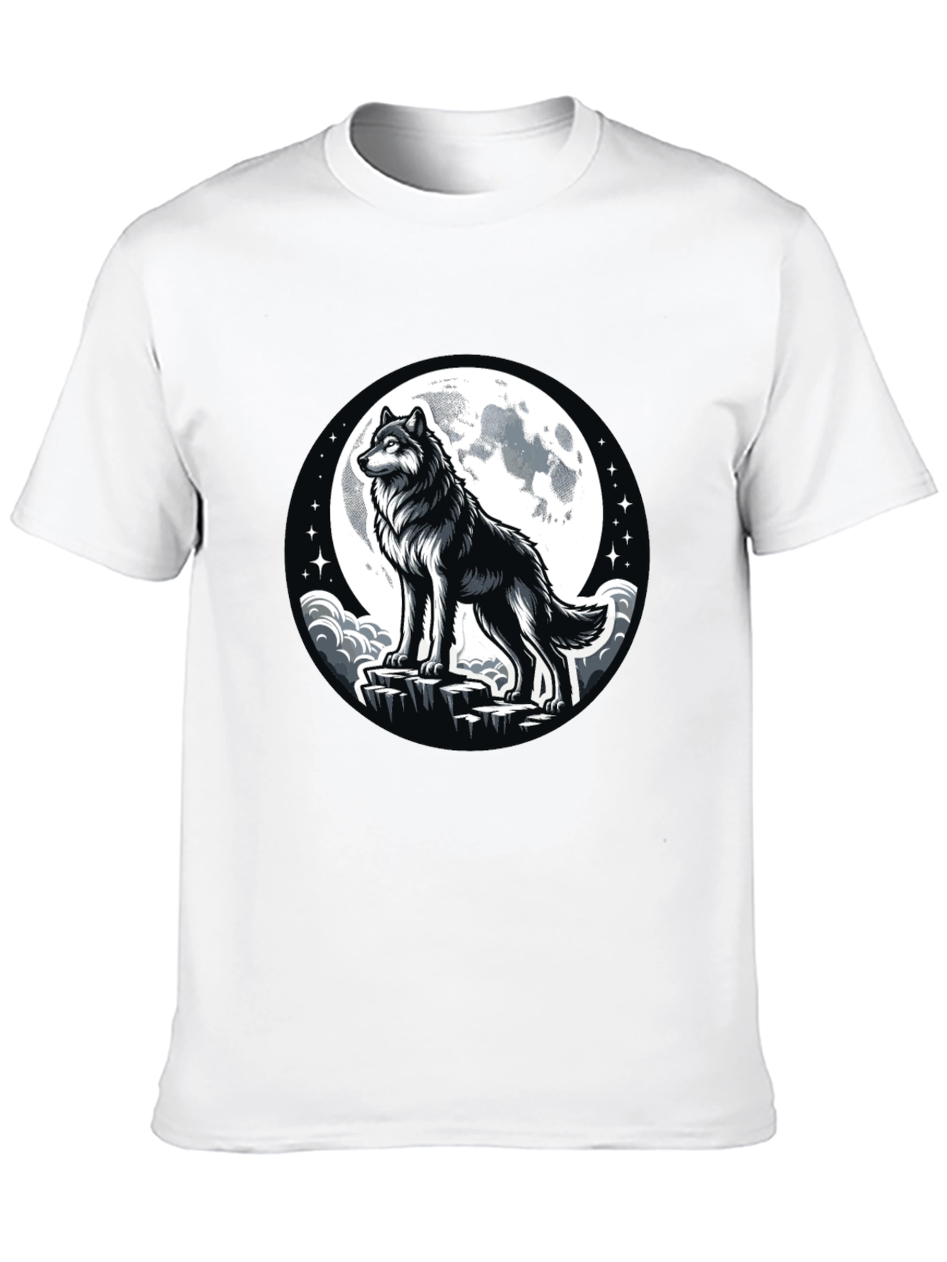 Black Wolf Moon Black T-Shirt view 10