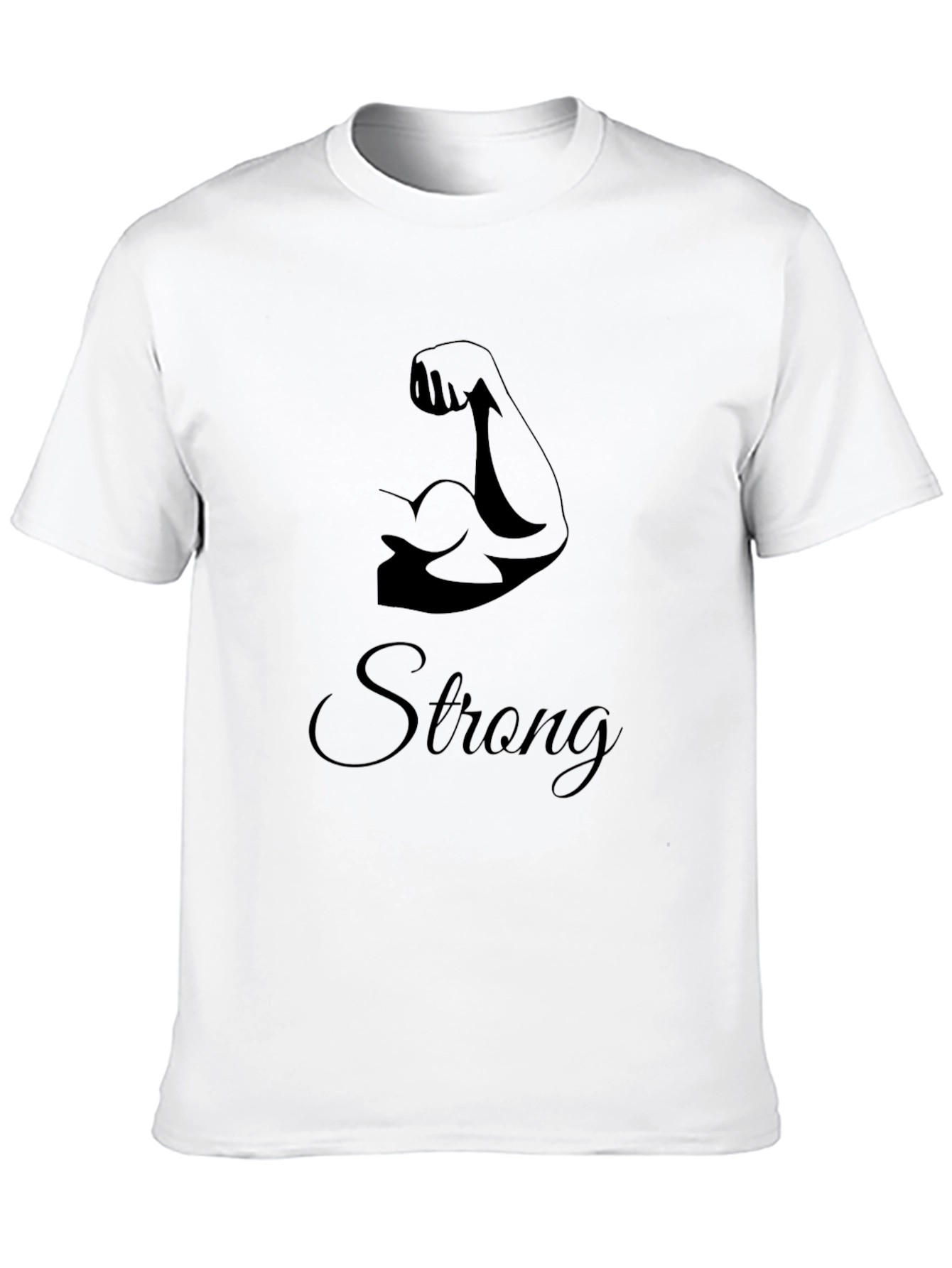 Black Strong Arm Graphic Tee - Men's Black Cotton T-Shirt view 10