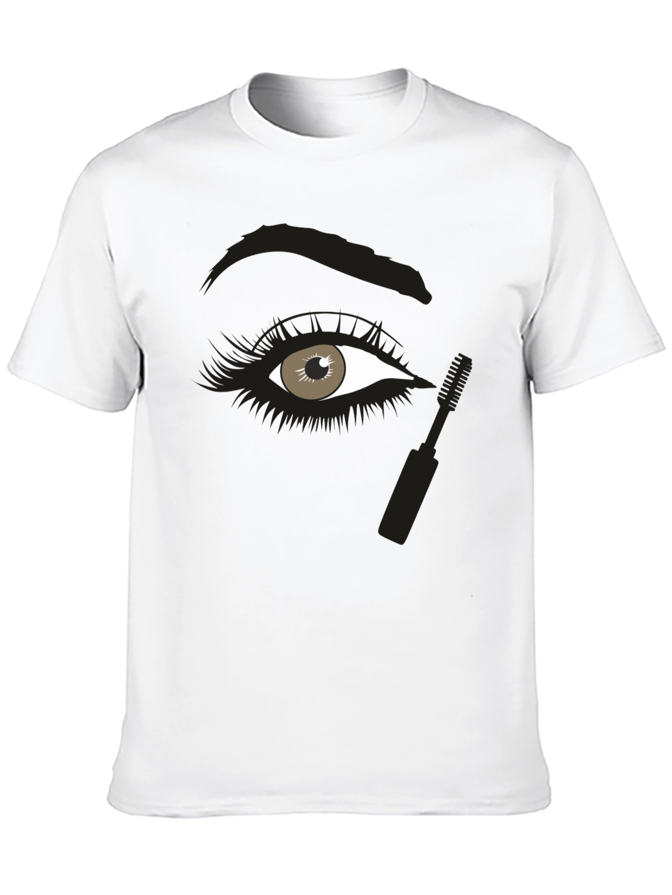 Black Eye Makeup Graphic Tee - Unisex Black Cotton Shirt view 10