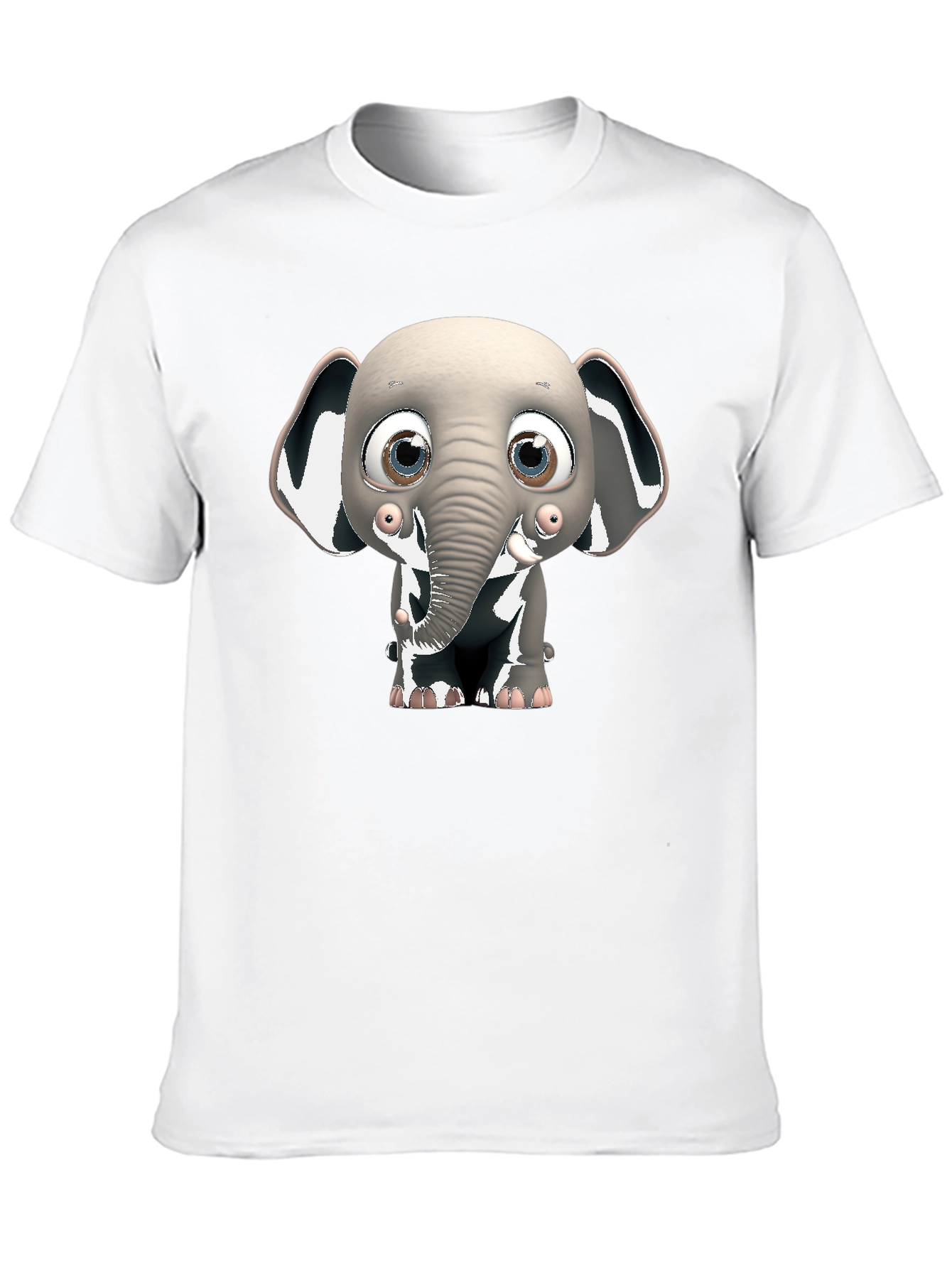 Black Cute Elephant Graphic Black T-Shirt view 10