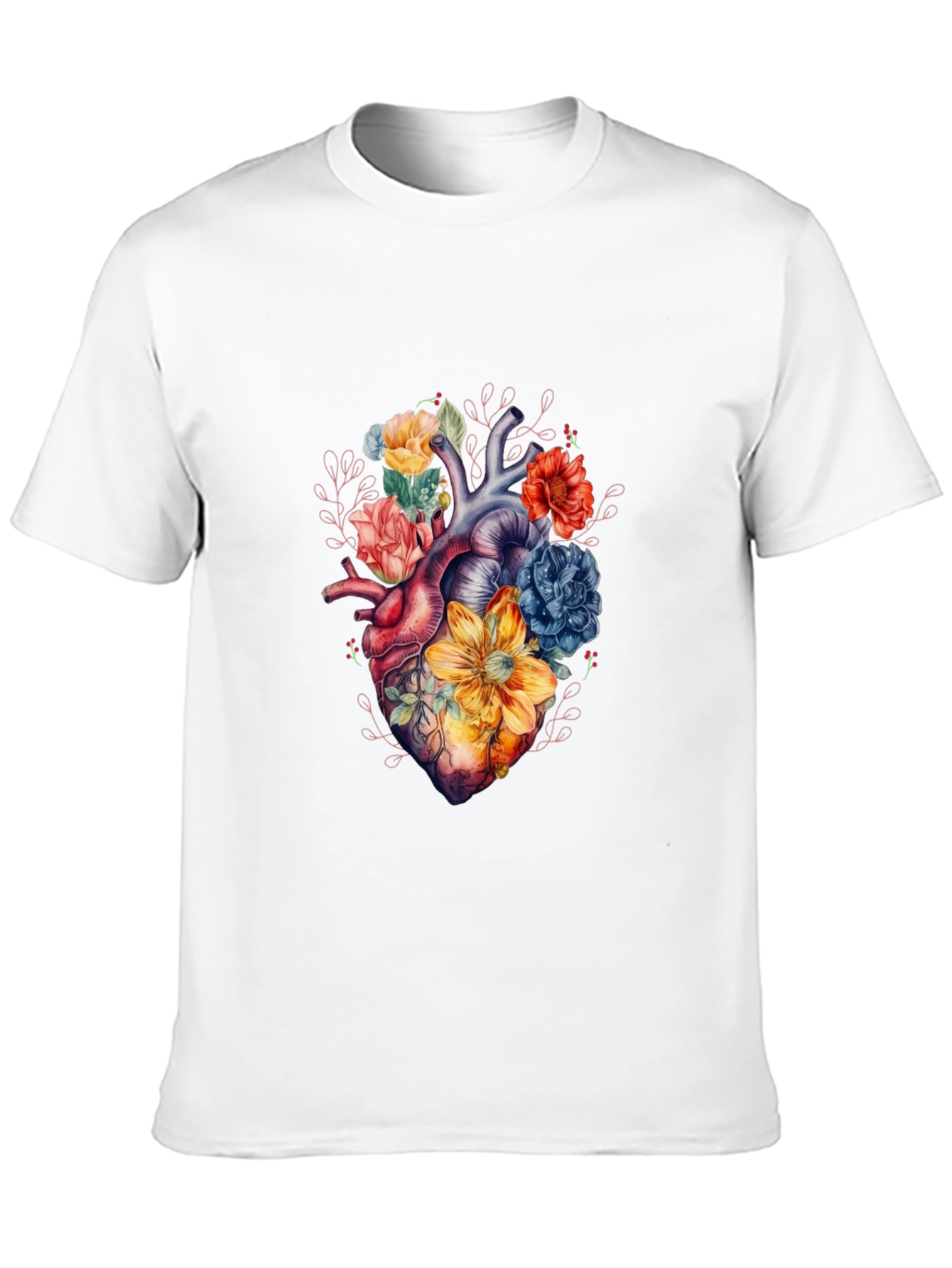 Black Floral Heart Graphic Tee - Black view 10