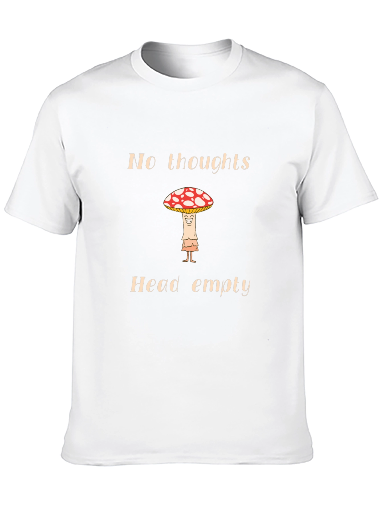 Black No Thoughts, Head Empty Mushroom T-Shirt view 10