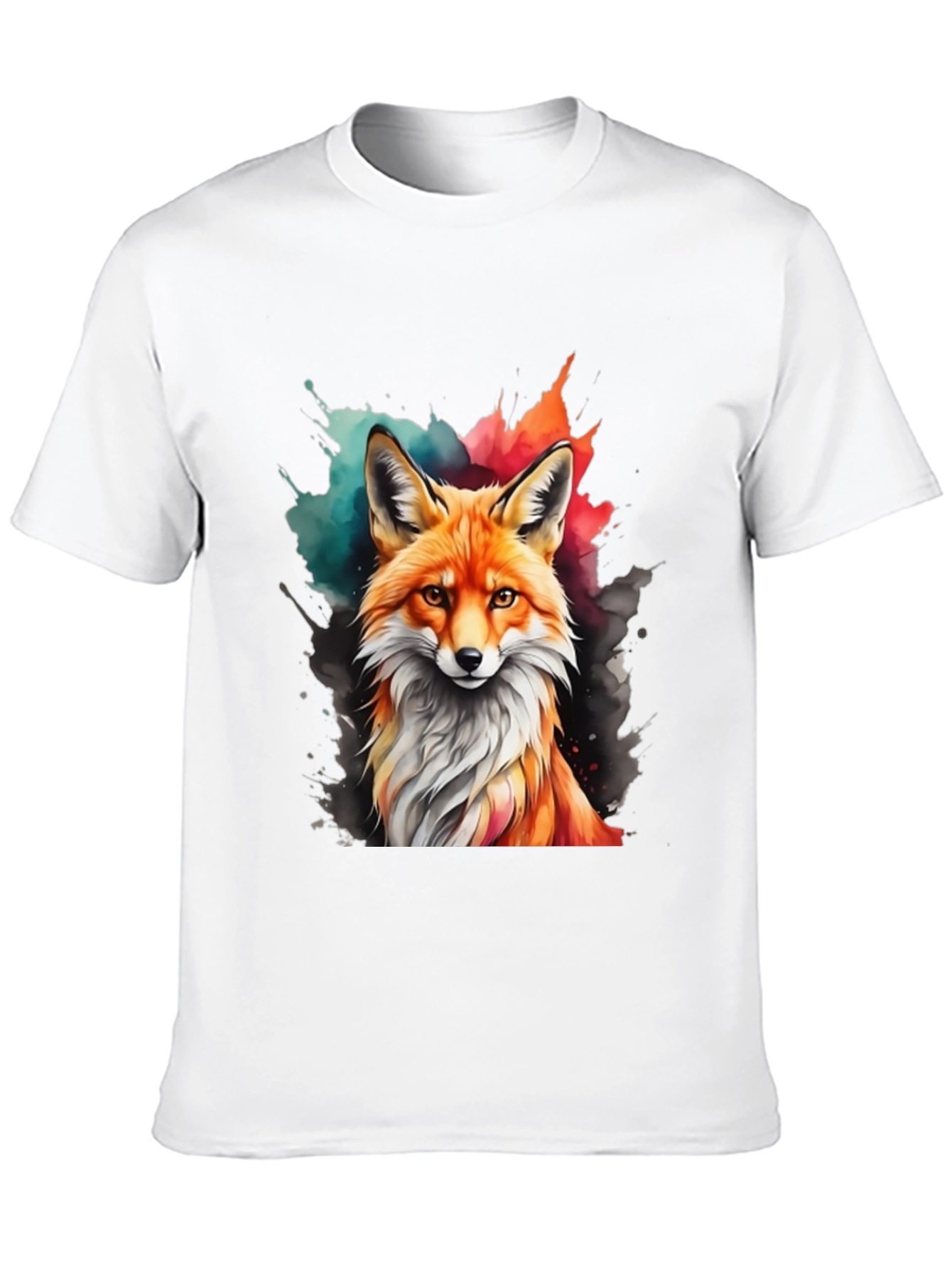Black Watercolor Fox Graphic Tee view 10