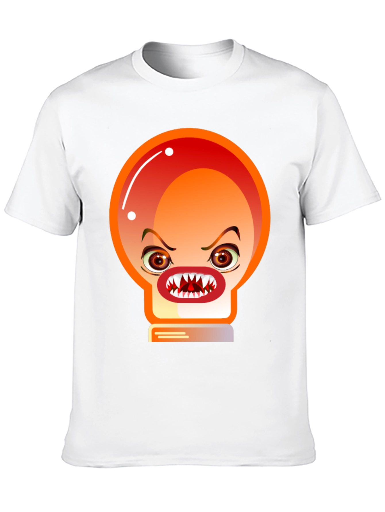 Black Men's Black T-Shirt with Angry Light Bulb Design view 10