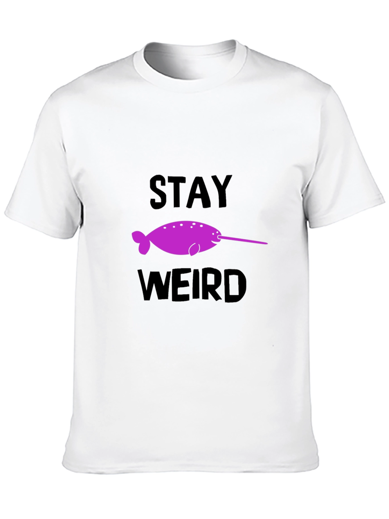 Black Stay Weird Narwhal Graphic T-Shirt view 10