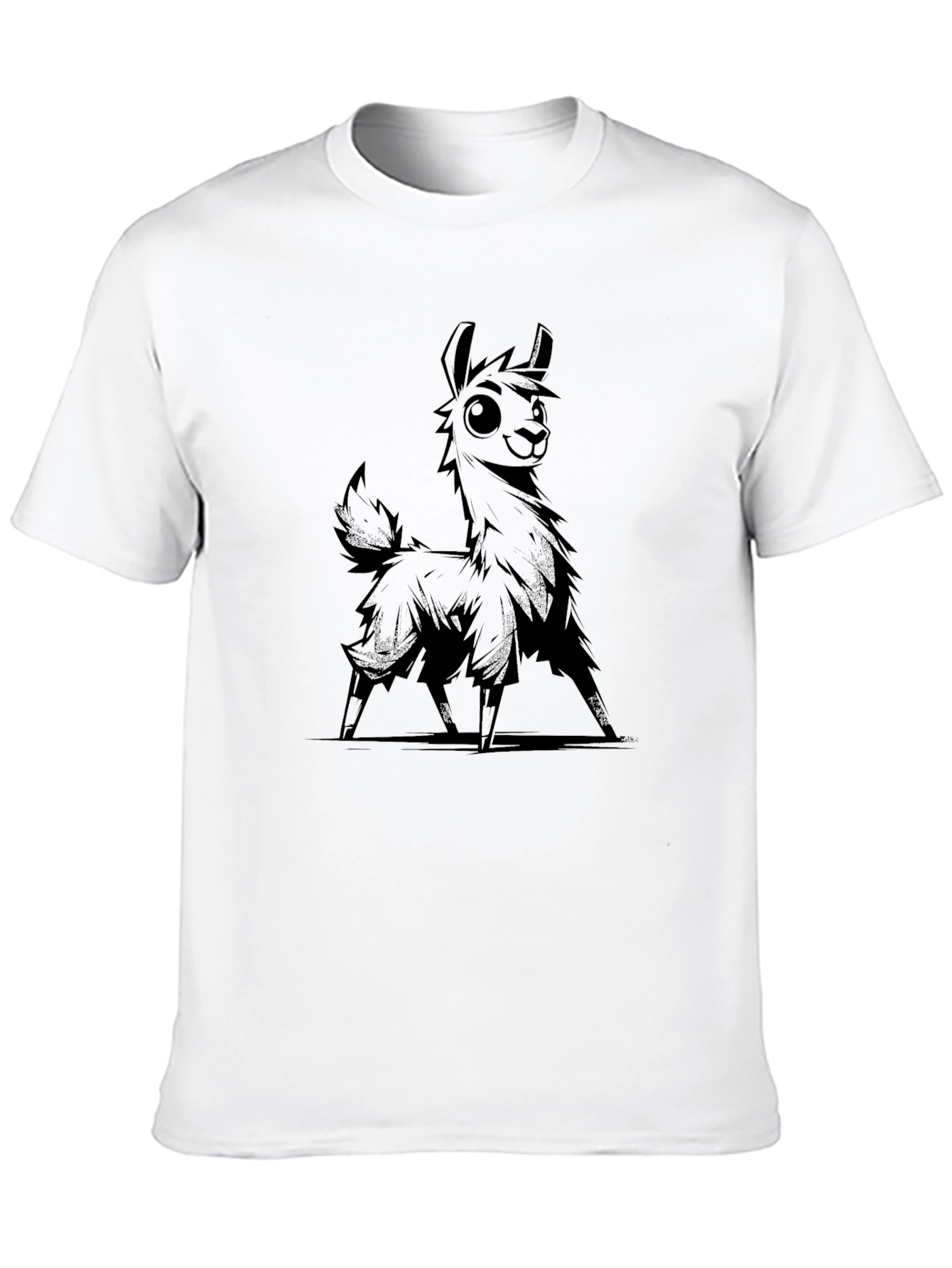 Black Llama Graphic Tee - Black Cotton T-Shirt view 10