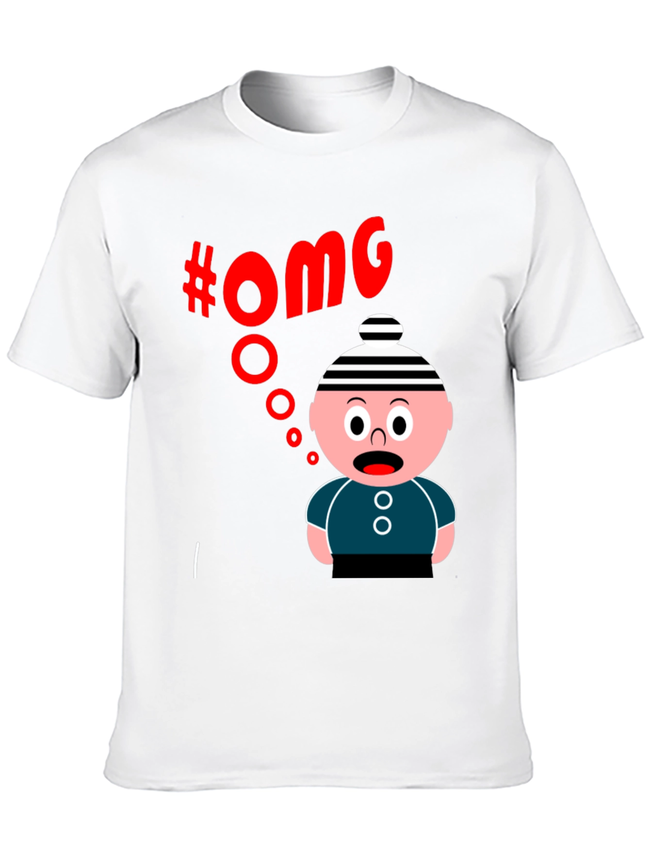 Black OMG Cartoon T-Shirt - Black Cotton Blend view 10