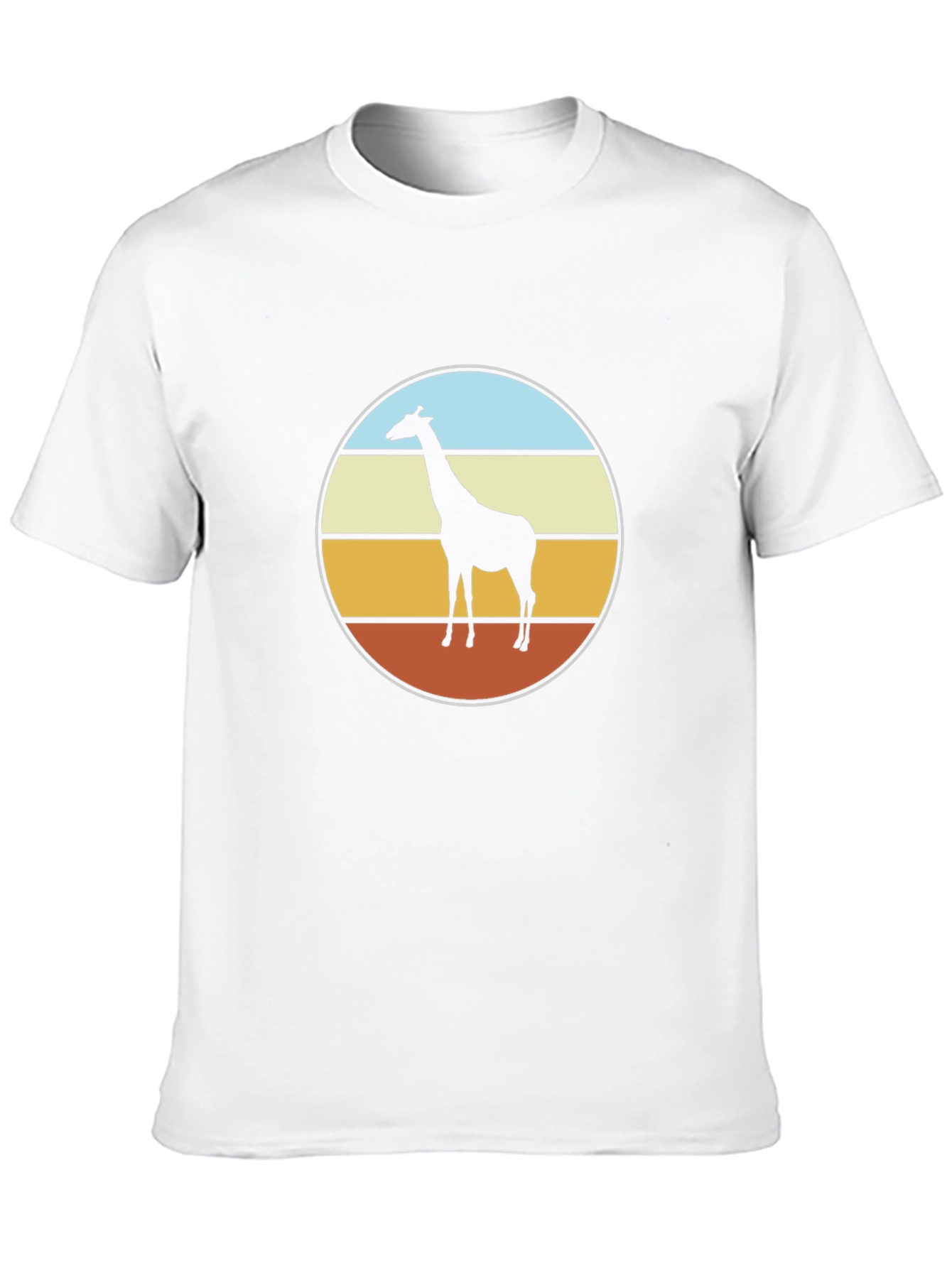 Black Retro Giraffe Sunset T-Shirt - Black view 10