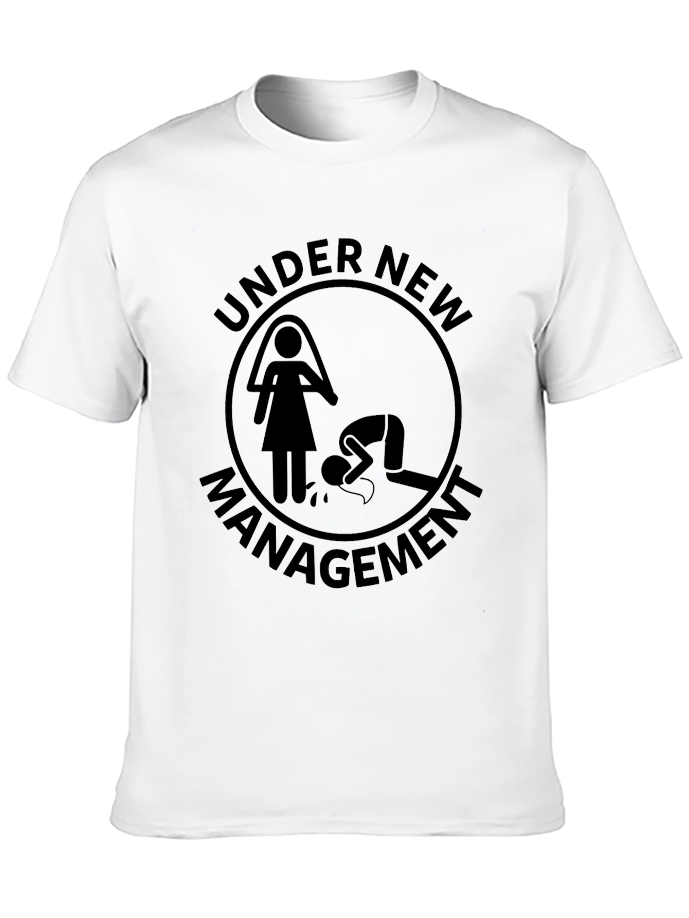 Black Under New Management Funny T-Shirt Groom Humor Tee view 10