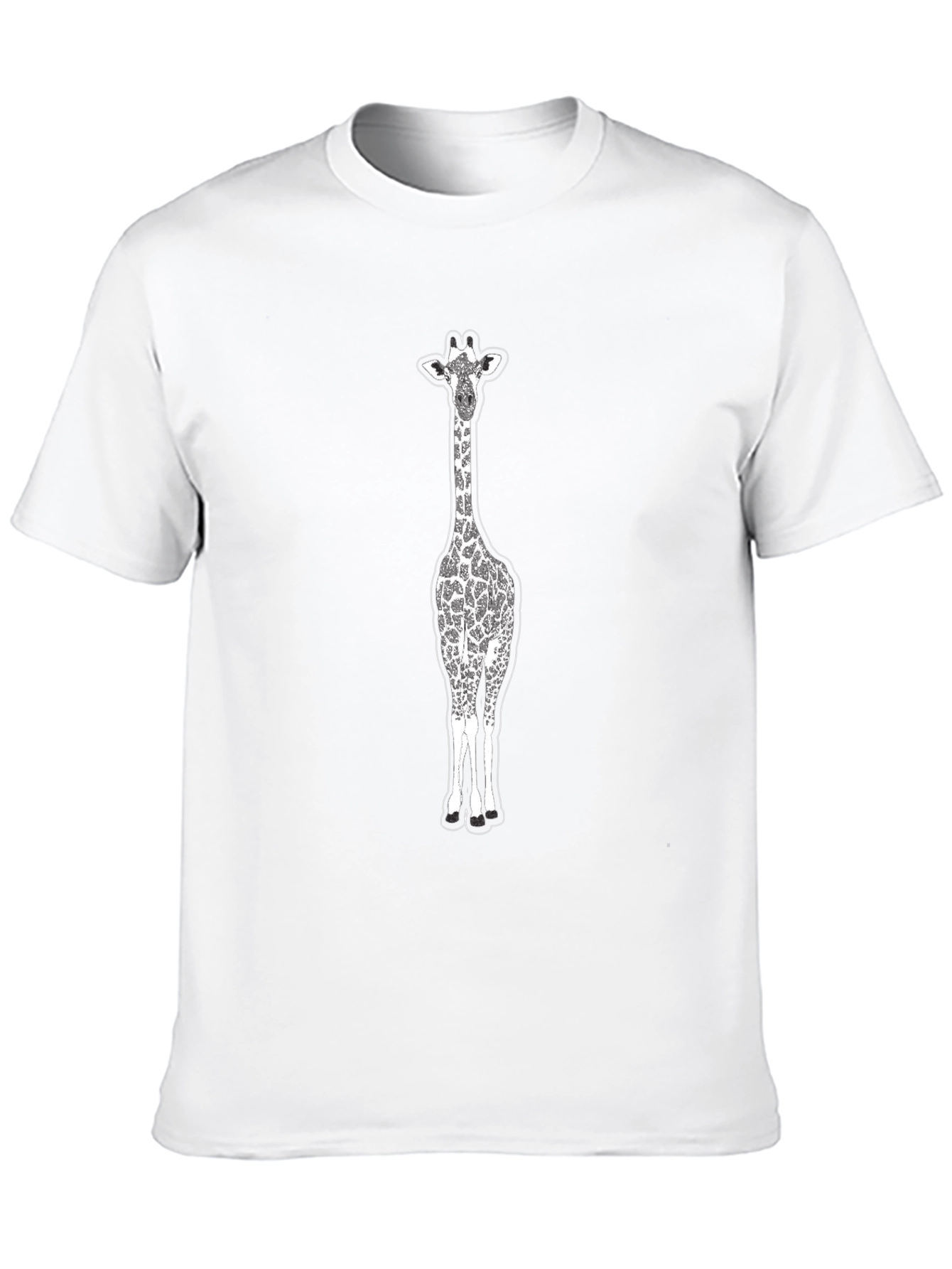 Black Giraffe Graphic Black Cotton T-Shirt view 10