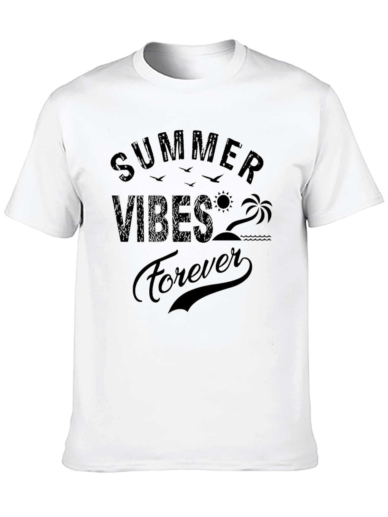 Black Summer Vibes Forever Black T-Shirt view 10