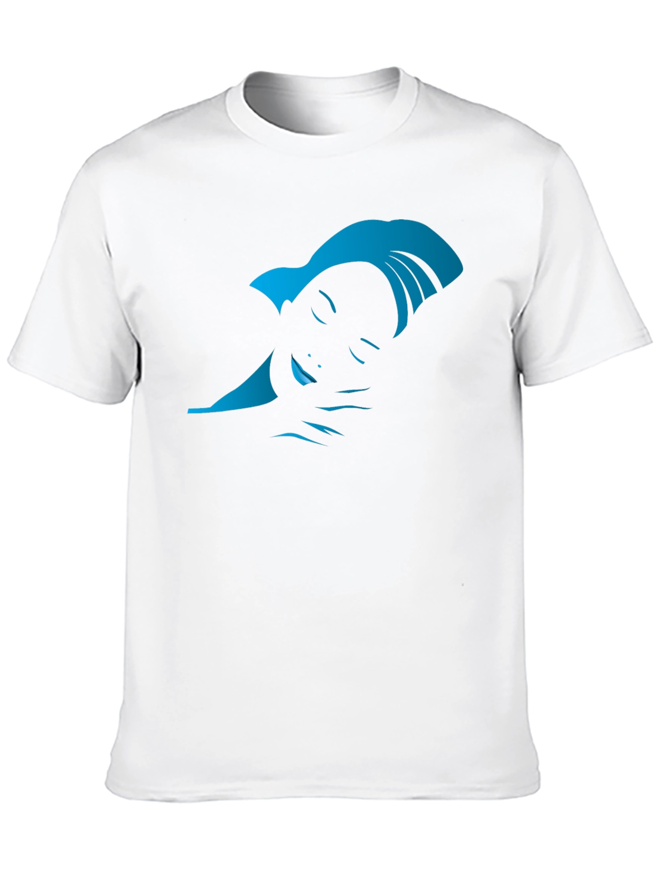 Stylized Woman Graphic Tee - Black - 10